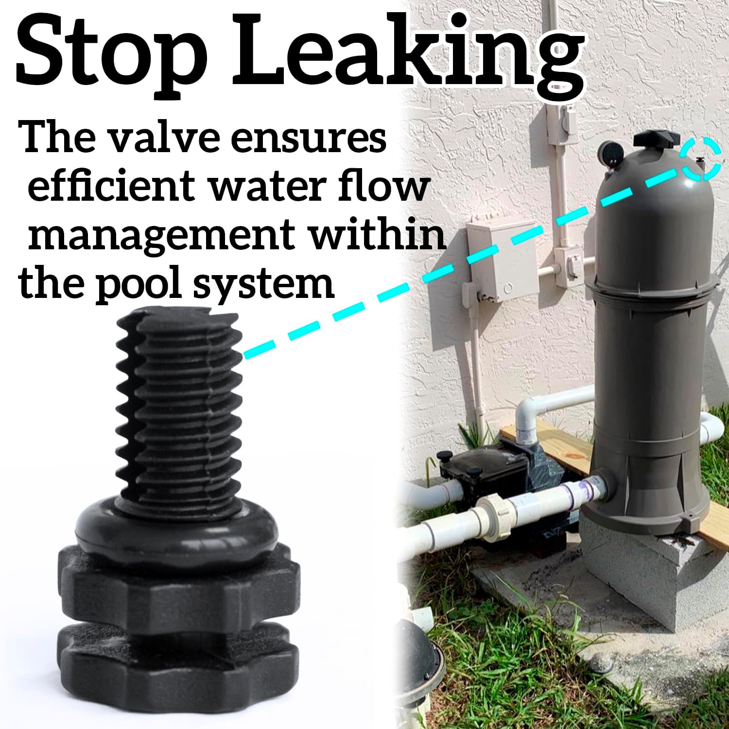 ECX1322A Pool Filter Air Relief Valve Compatible with Hayward Pool Filters, Directional Vent Valve with O-Ring 3 Pack