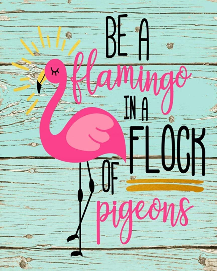 Kwqdozf As Pic Vintage Metal Tin Sign Flamingo Wall Art For Home Kitchen, 8X12 Inch