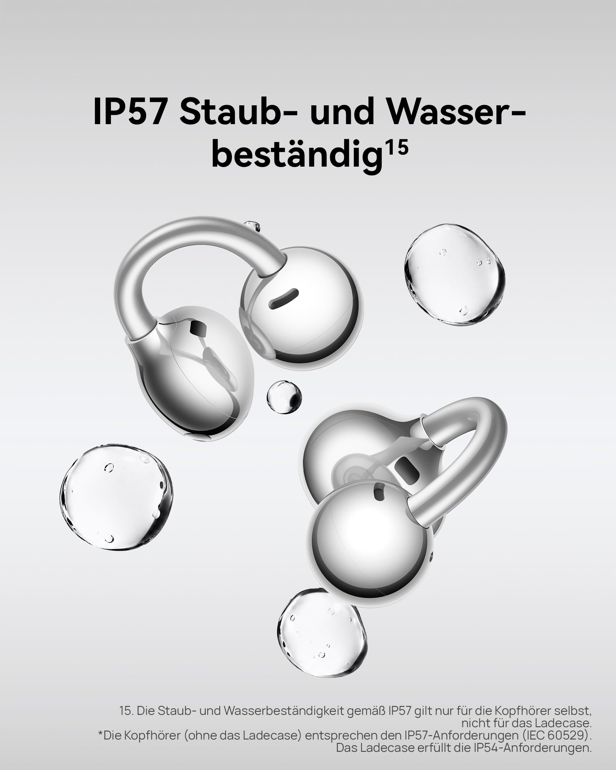 HUAWEI FreeClip 2 S Kabellose Kopfhörer, ganztägiger Komfort, 5,1 g, Silber | Adaptive Open-Ear-Technologie, Smart Control, Metallisch glänzendes Ladecase, IP 57, Kristallklare Anrufe, für iOS & Android
