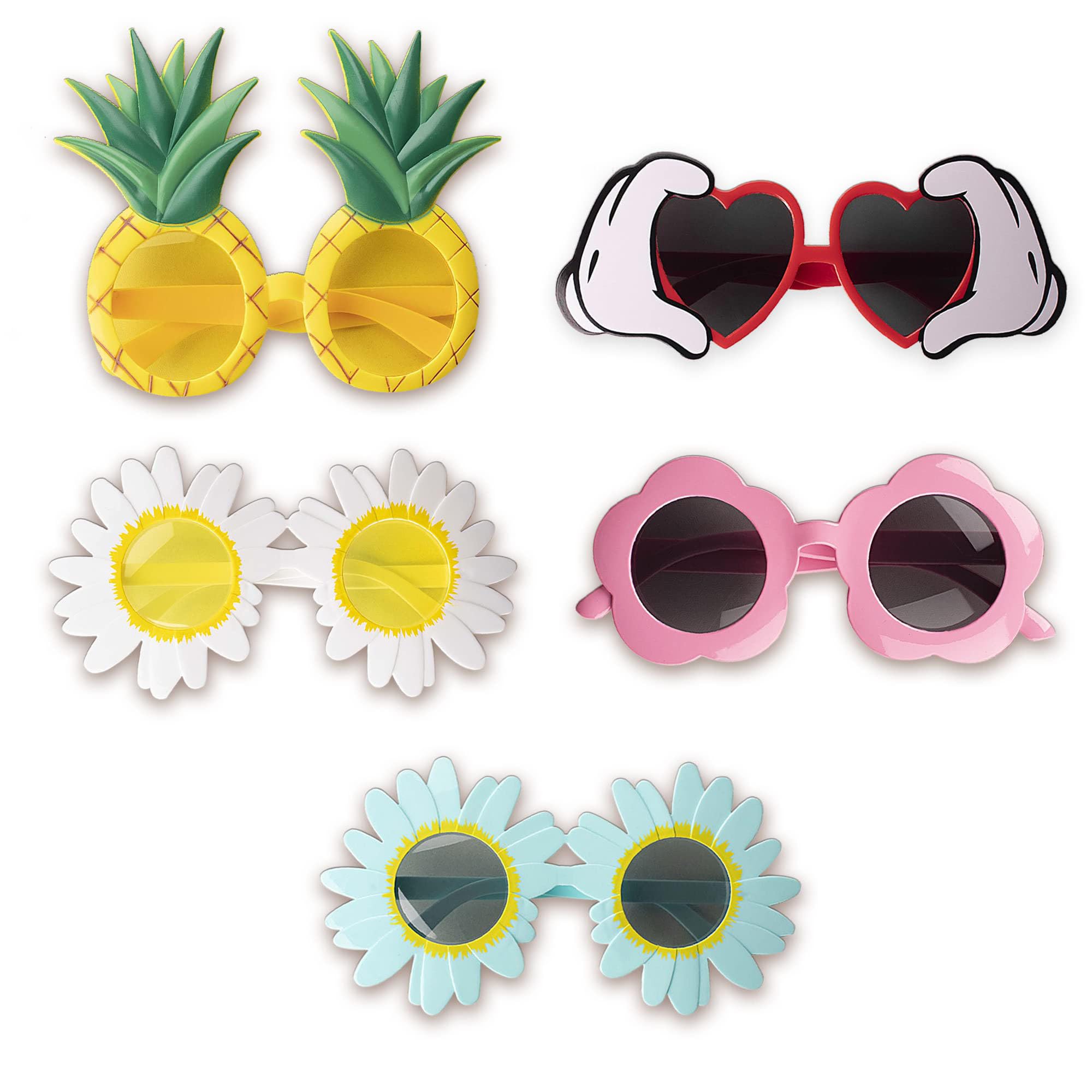 KOWVOWZ Party Glasses Funny Glasses Novelty Party Sunglasses Party Accessories Different Shapes Beach Party Decorations for Childen & Adults Luau Party Supplies Photo Prop Supplies