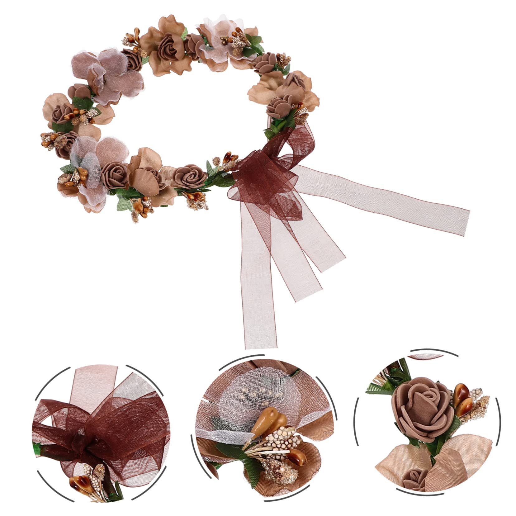Beaupretty 5piezas Diadema Floral Para Novia Tocado De Boda Accesorio Elegante Para Ceremonias Para Fotografía y Eventos Especiales