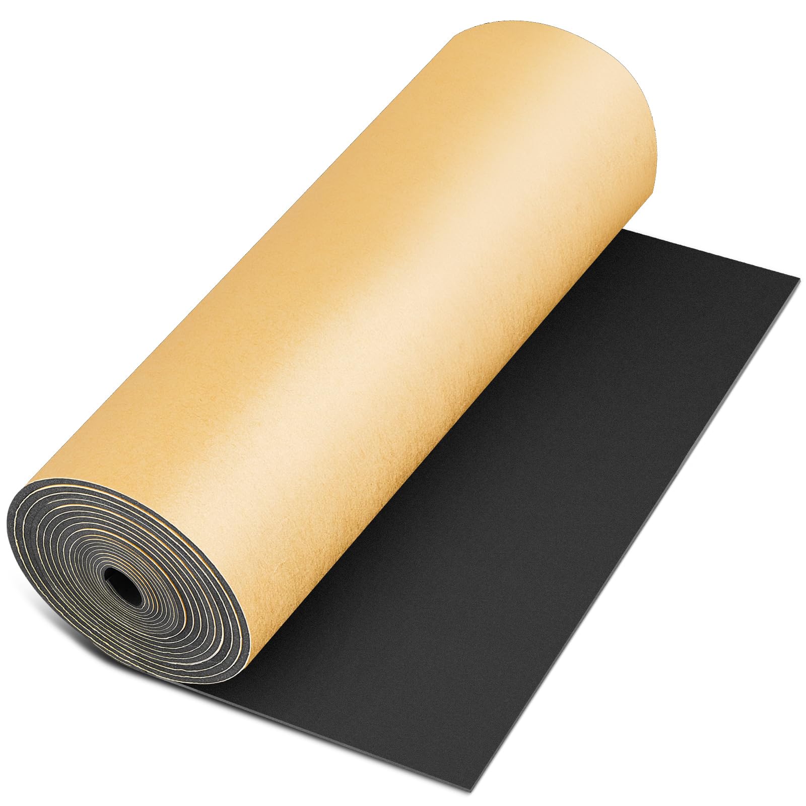 1 Pc 78 x 24 x 1/2 Inch Closed Cell Rubber Foam, Marine Foam Roll, Black