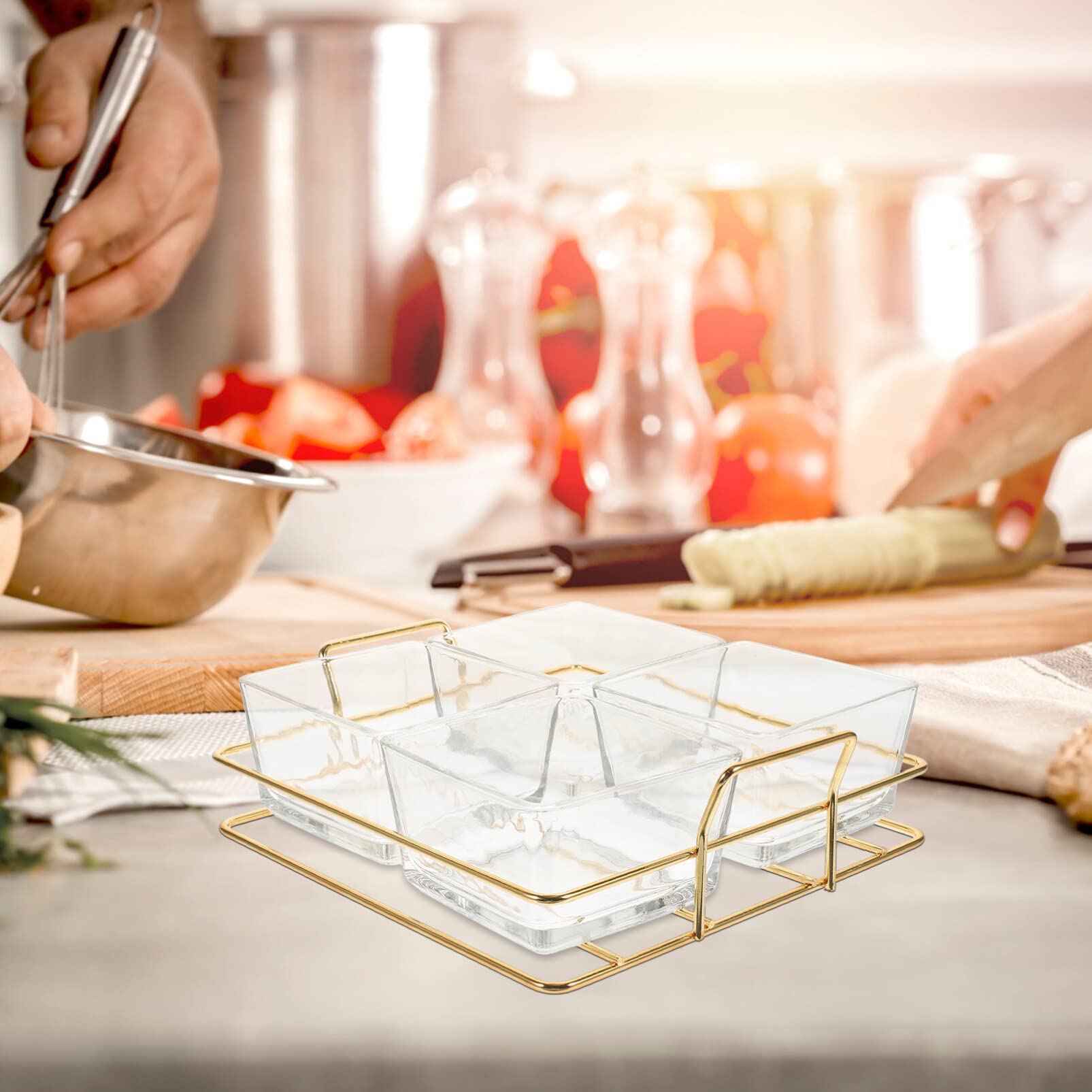 Vassoio Decorativo per dolciumi e Snack in Vetro per Frutta e Verdura, espositore per Dessert, per vassoi e vassoi da Portata per Feste