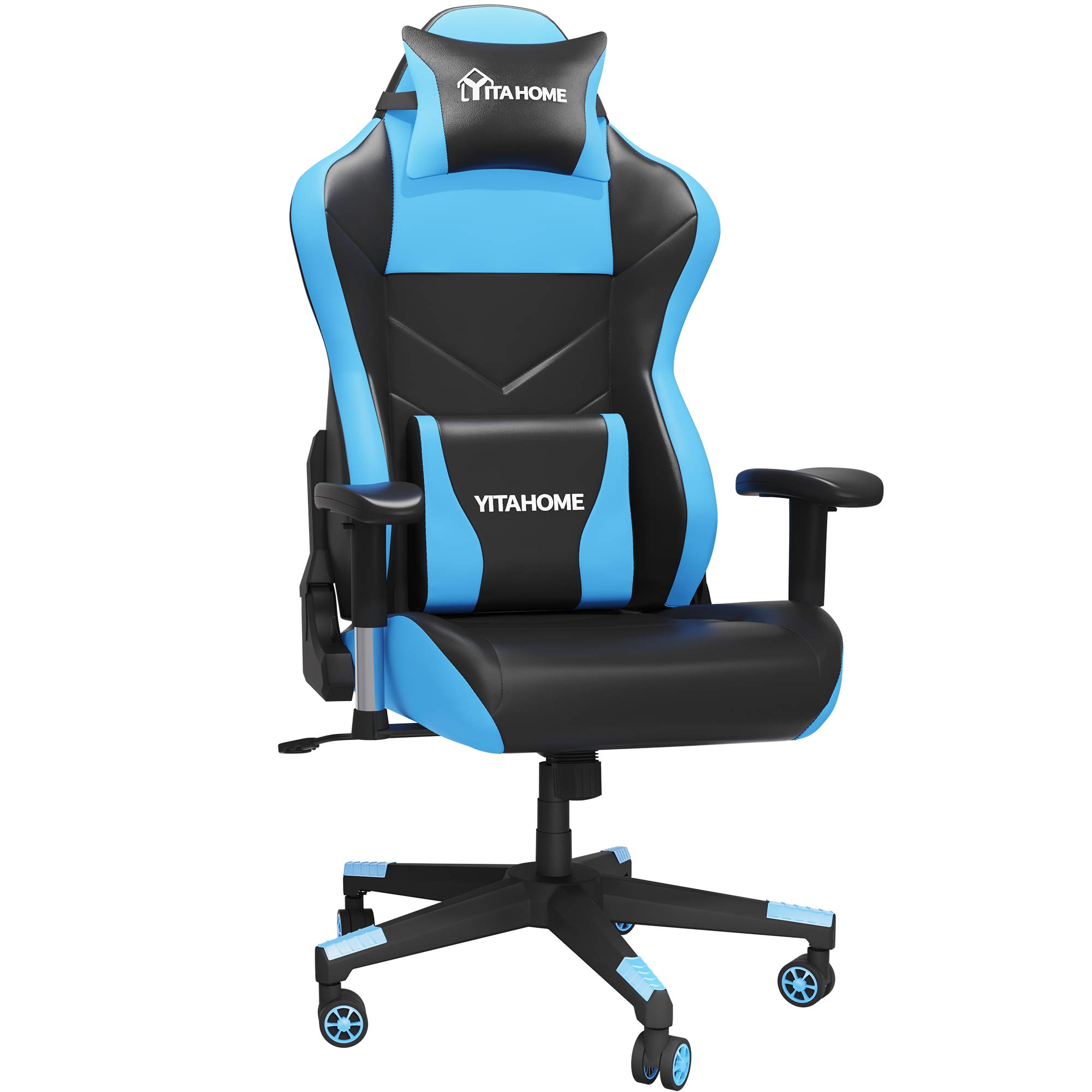 YITAHOME Gaming Chair Massage Computer Chair PU Leather Ergonomic High Back Swivel Desk Chair with Massage Lumbar Support Adjustable Headrest Big and Tall Gamer Chair