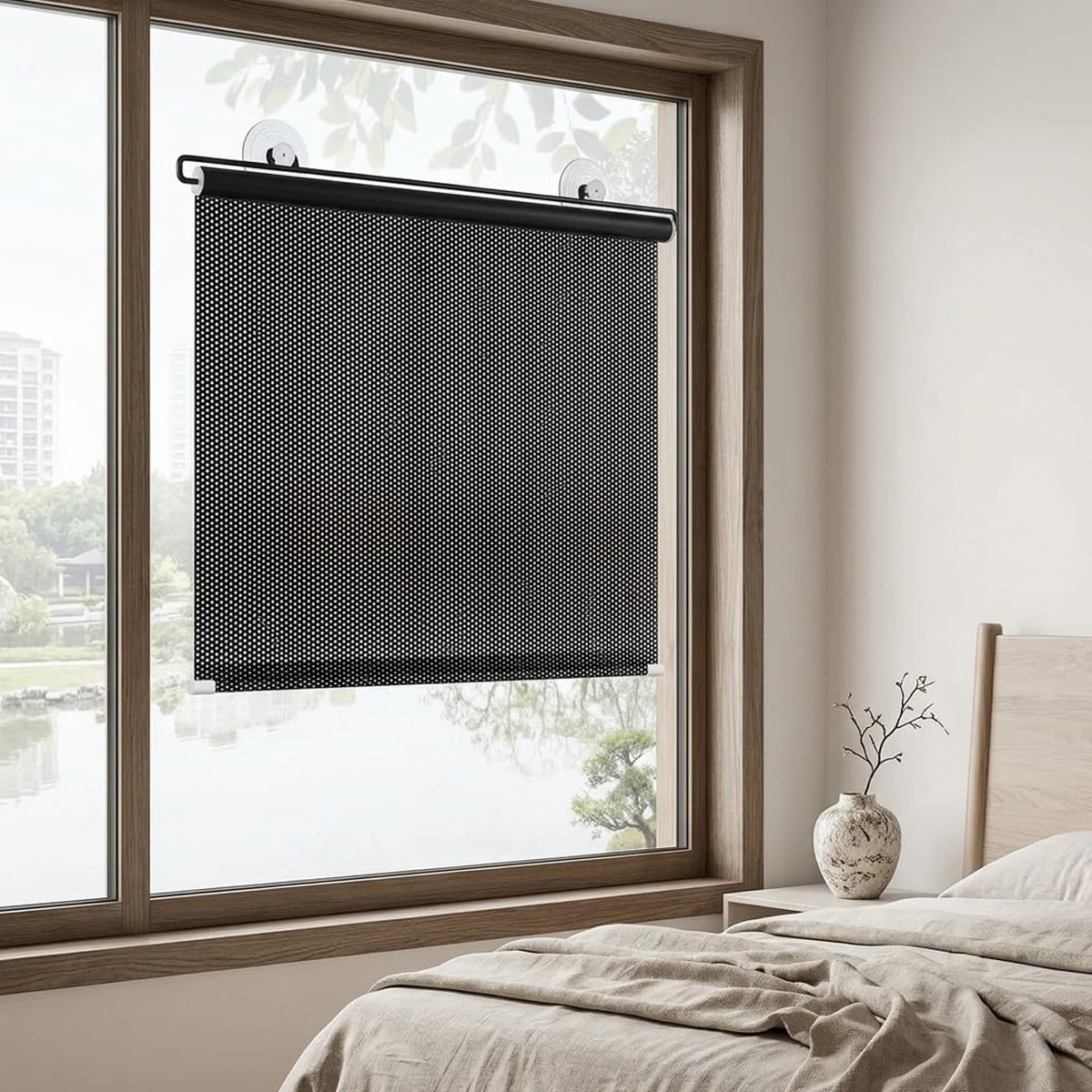 Tende a Rullo Oscurante Senza Foratura Tende Avvolgibile con Ventose | Tendine Parasole Temporanee Protezione Uv Privacy per Finestre Casa Auto(75x180cm(29x71"))
