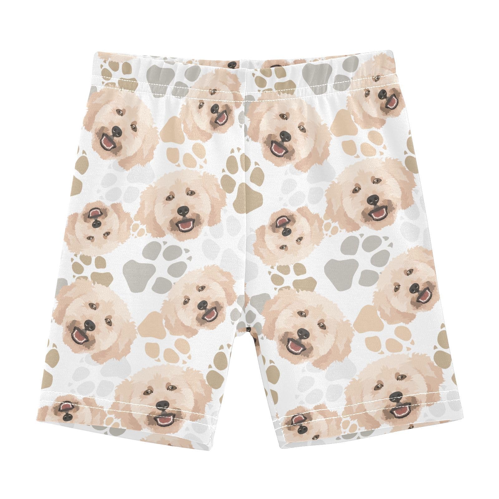 JHKKU Girls Poodle Dog Shorts Cotton Cartwheel Bike Kids Biker Under Dress Dance Short Girl Clothes 8Y