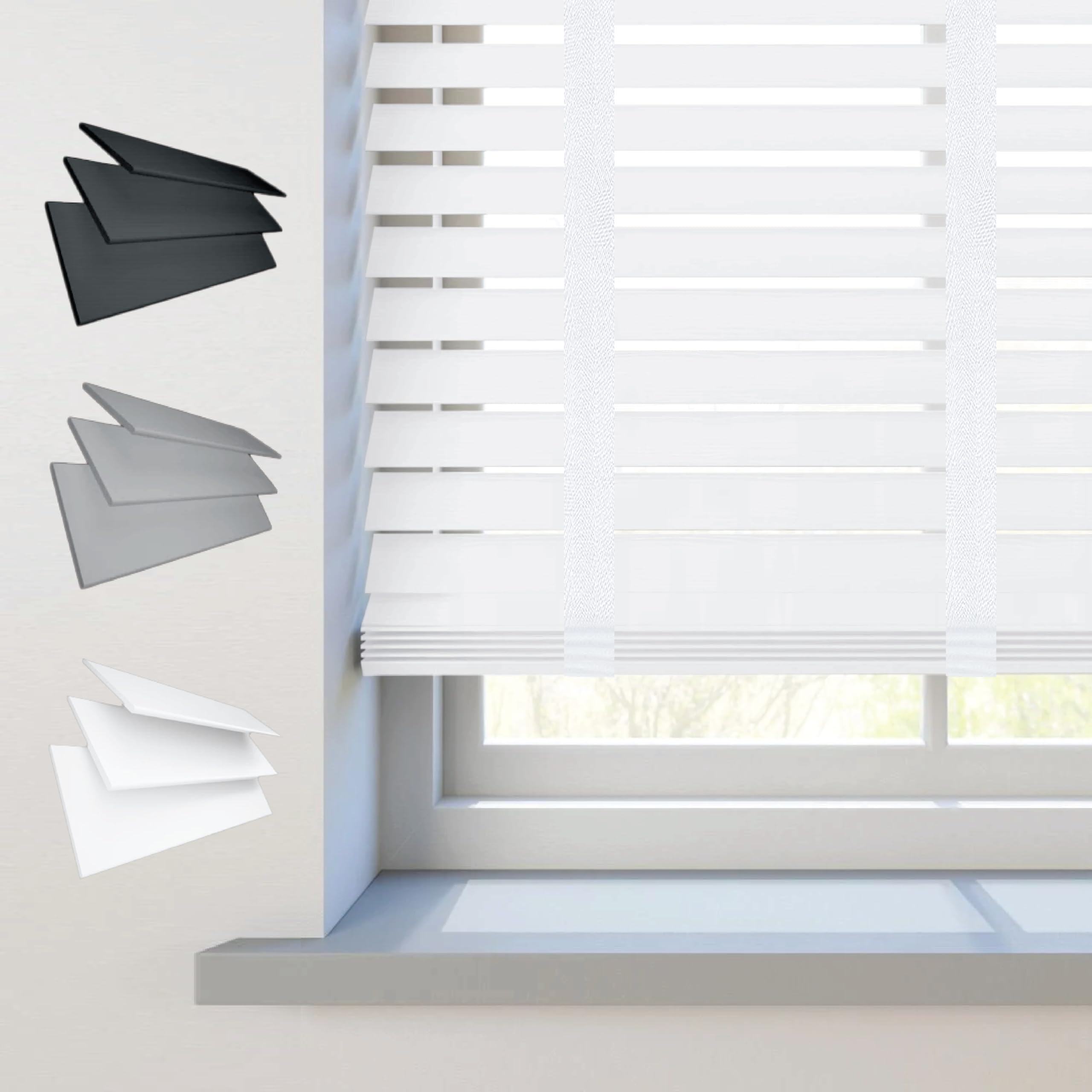 Persianas Venecianas De Madera Para Ventana Con Cintas Listones De 1969in Persianas Horizontales De 236in315in394in472in551in De Ancho Para Hogar