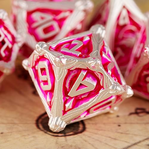 Miniatura 6 de Surpass DND - Juego de dados de metal poliédricos, juego de dados para juegos de rol para Dungeons and Dragons d&D, 7 piezas, dados de metal de 6