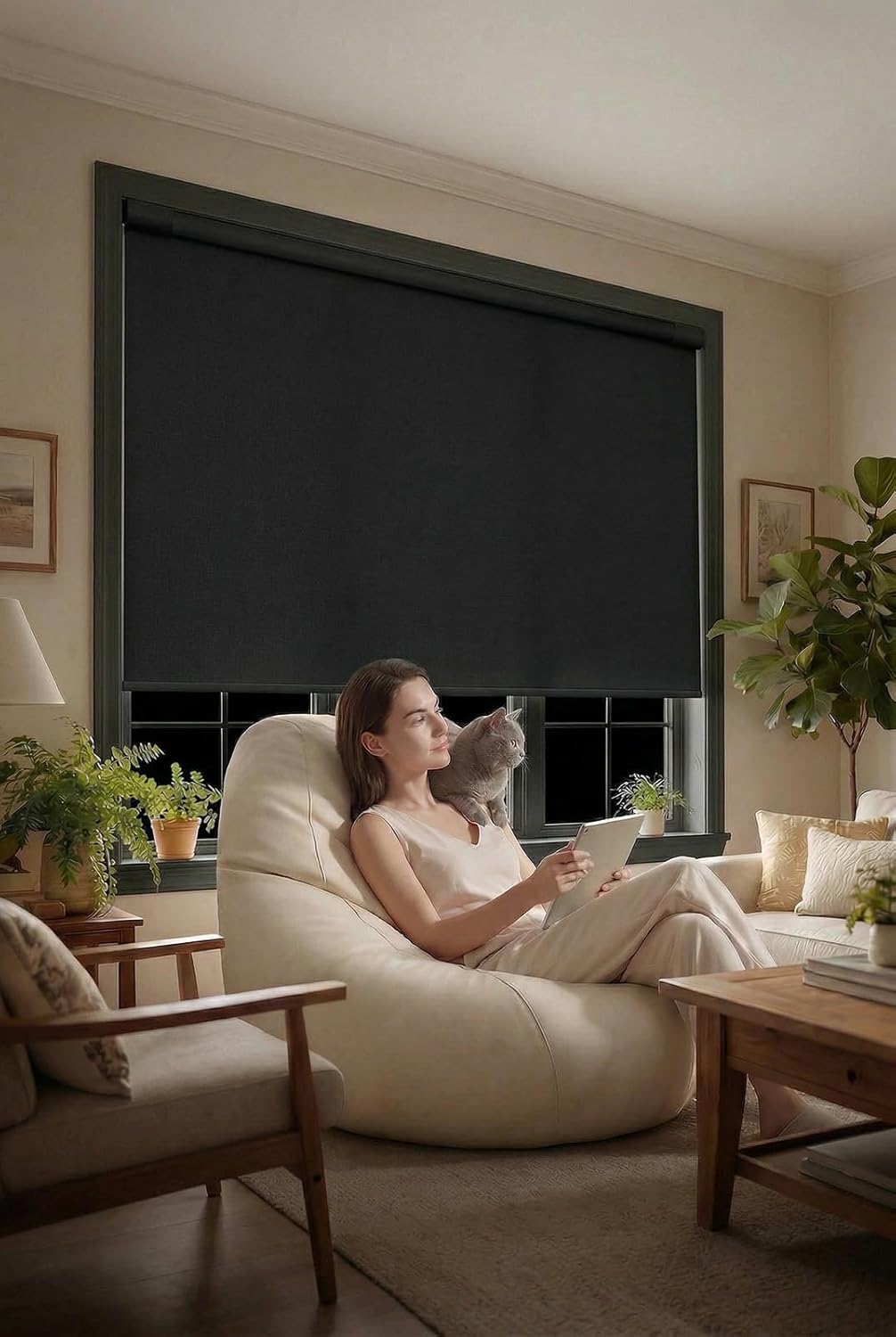 no drill no tools blackout window cover,cordless honeycomb blinds,window blinds blinds for indoor windows,easy to install cellular shade,blackout black,20.5" w x 36" h