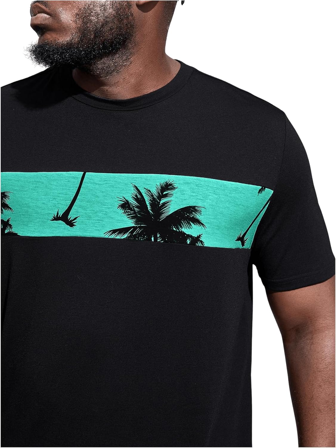 Floerns Men's 2 Piece Boho Outfit Tree Print Tee Shirt with Beach Shorts Set