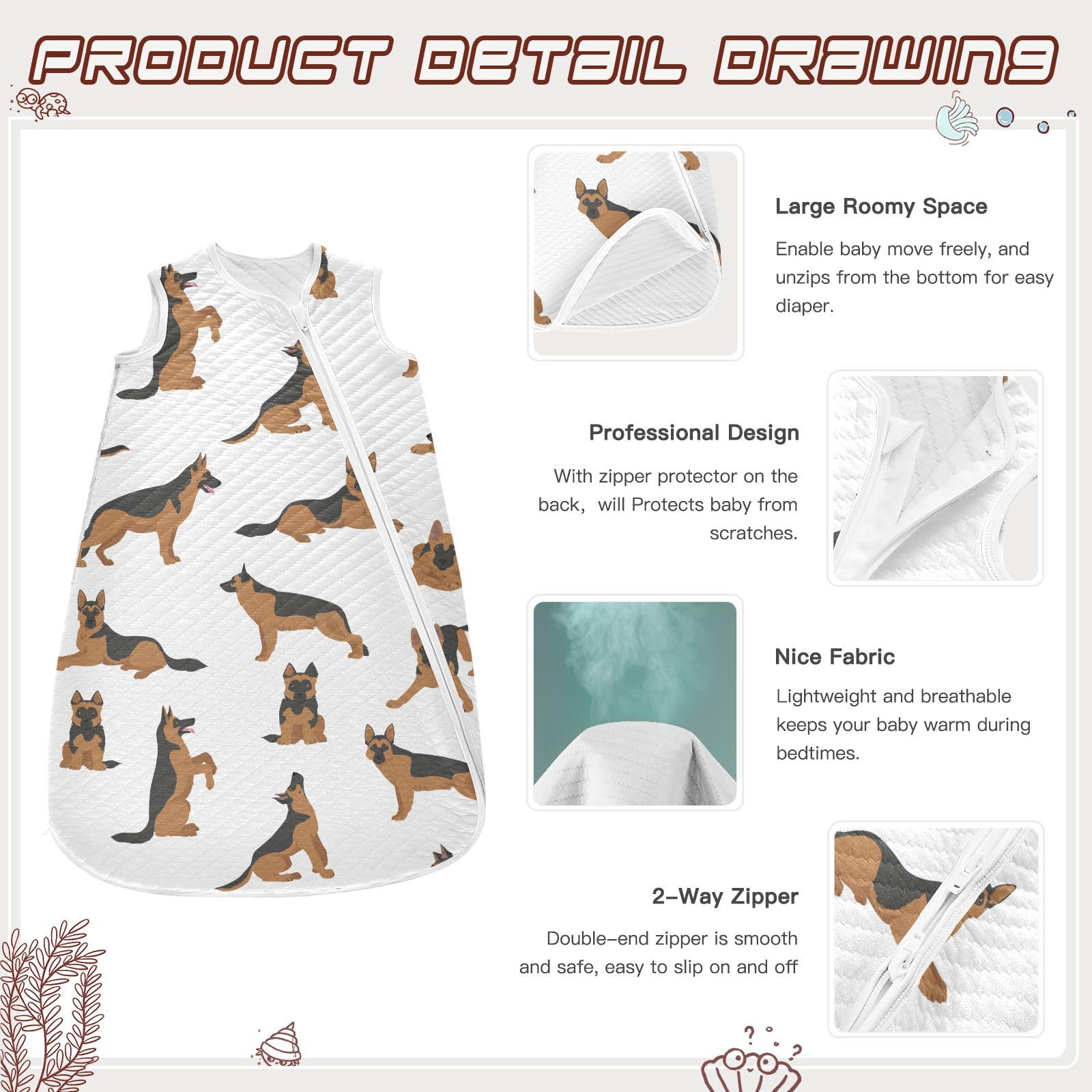 Amazon.com: vvfelixl German Shepherd Dogs Baby Sleeping Bag,Baby