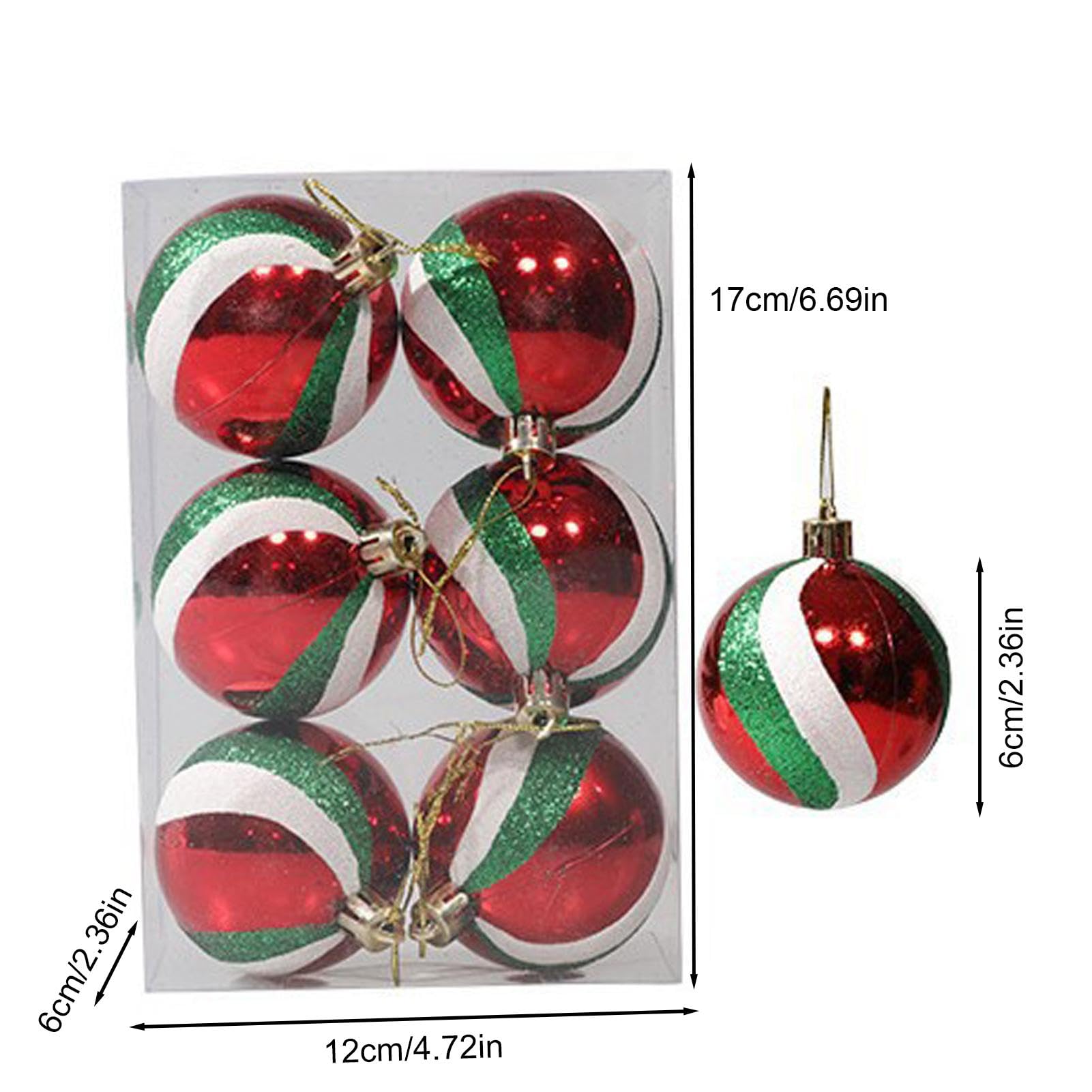Bolas de Navidad, 48 bolas decorativas de Navidad pintadas