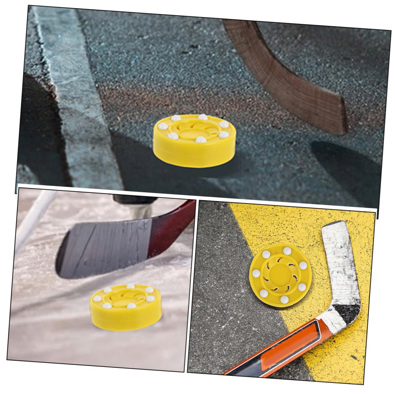 UPKOCH Roller Rondelles De Hockey Patinage Le Hockey Concours Outils D'entraînement Hockey sur Glace Petites Rondelles De Glace PP Yellow