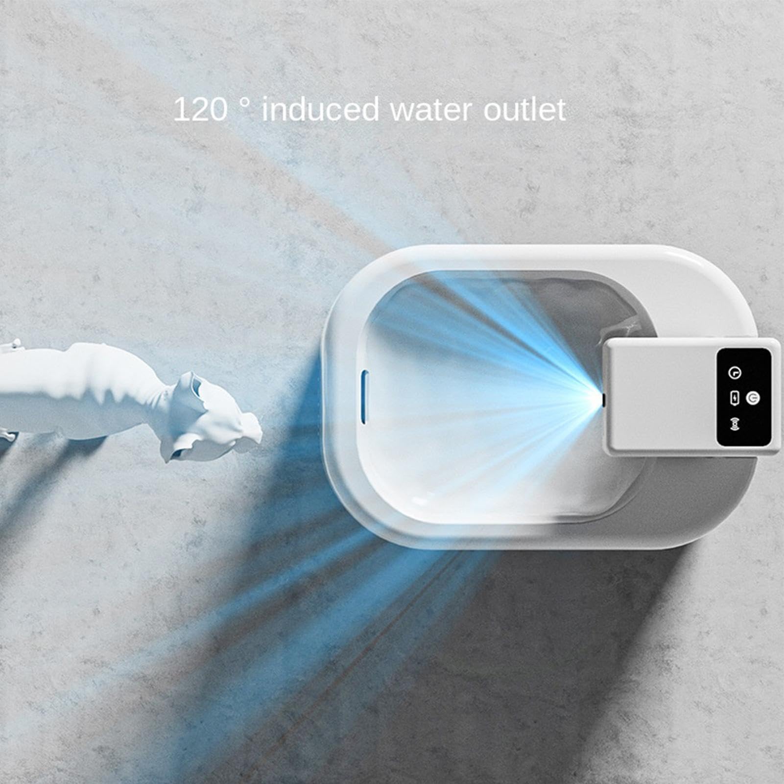Fuente de agua inalámbrica para mascotas, 2 L, sensor de movimiento