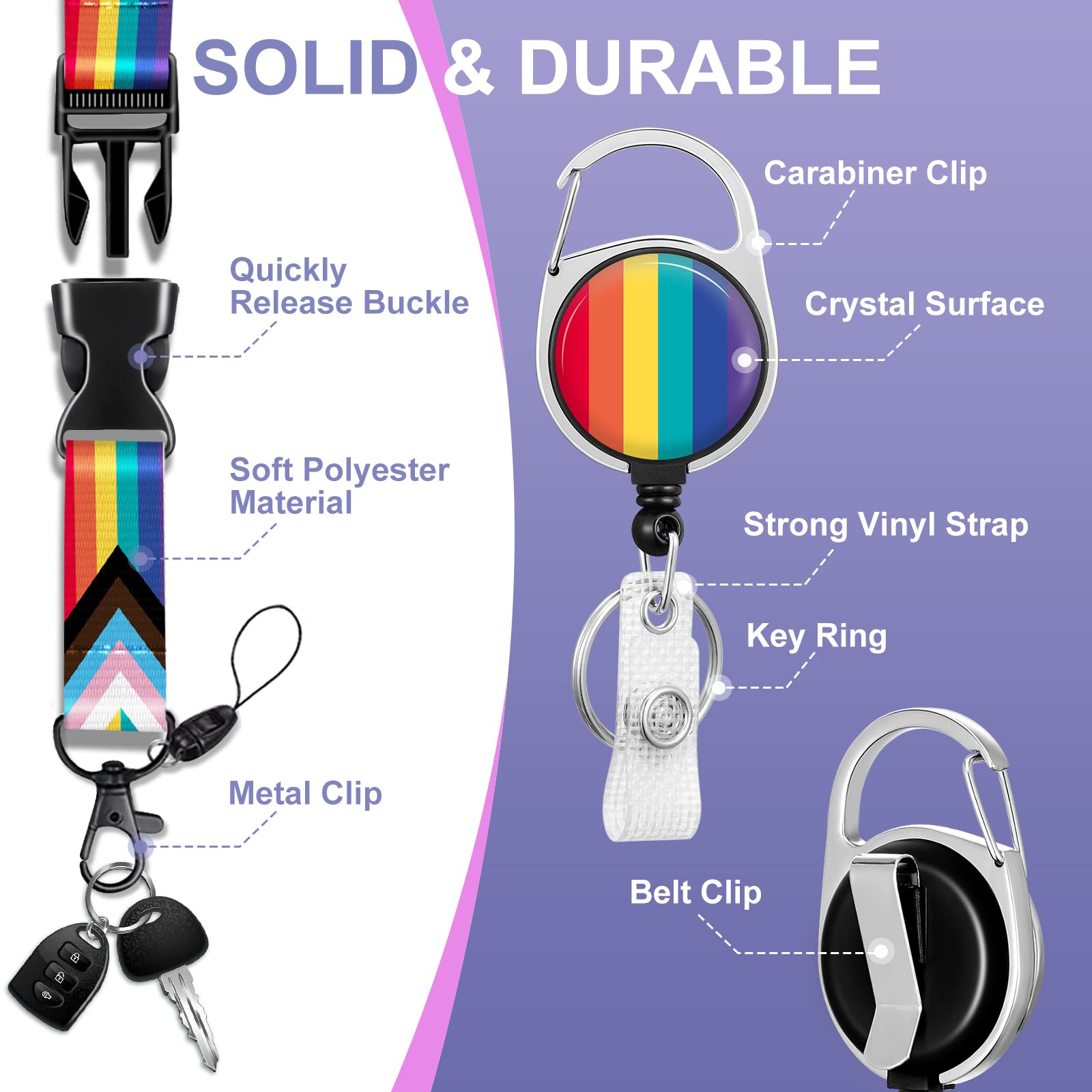 Lesbian Pride Card Badge With Rainbow Lanyard - LGBT Identity Card