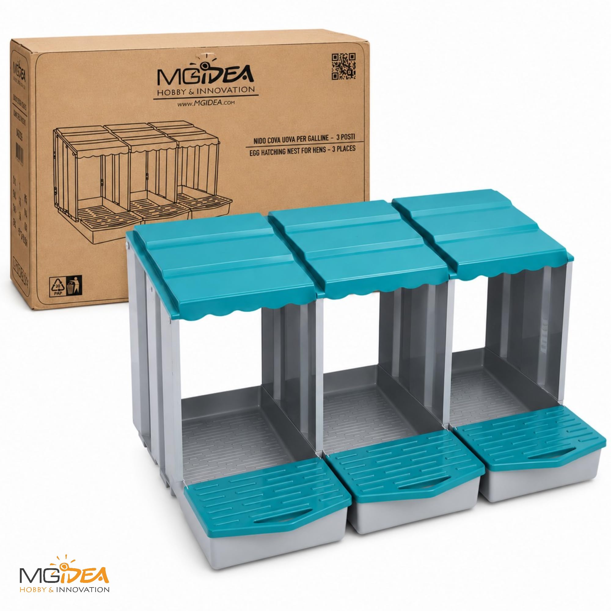NIDO COVA UOVA GALLINE 3 POSTI OVAIOLE CHIOCCIA AUTOMATICA CASSETTO STRUTTURA RESISTENTE POLLAIO ALLEVAMENTO FATTORIA