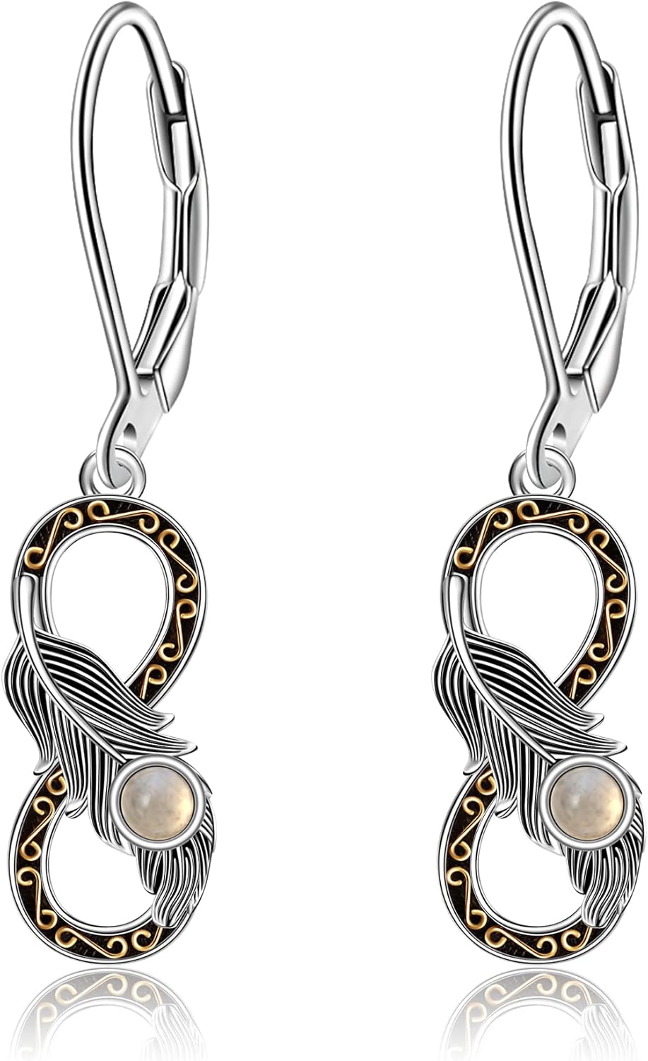 925 Sterling Silver Witch Broom Earrings - Infinity Dangle Earrings for Women Friends