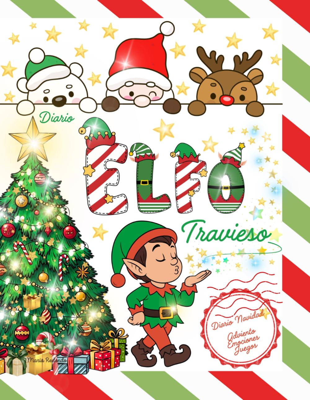 Elfo Travieso Diario Navidad. ¡Gran Libro Actividades Navidad! Diario Adviento y Emociones. Juegos, Villancicos, recetas,..