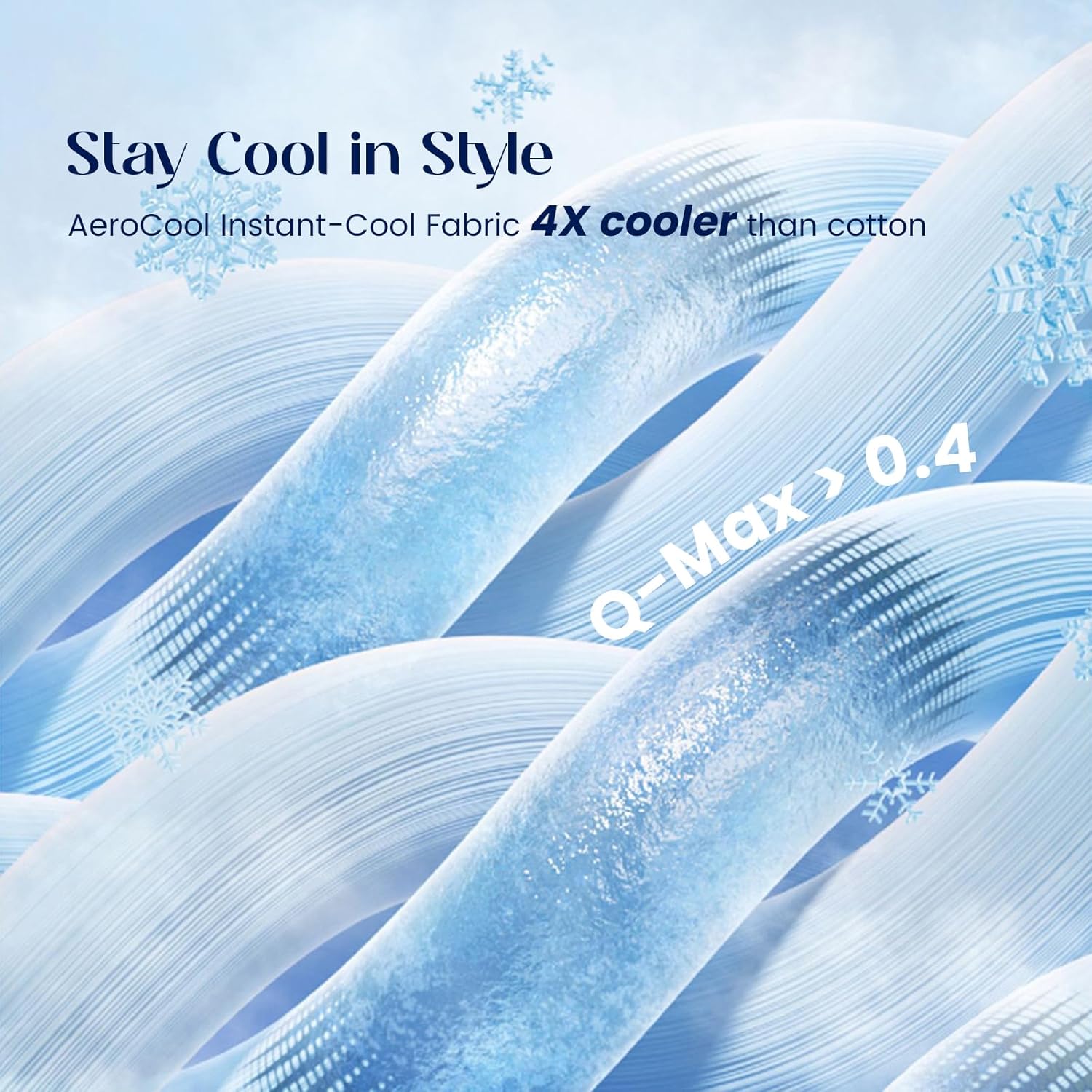 Dream Valley® Queen Sheet Set, Cooling Fitted Sheet with 2 Pillowcase-3 PCS with No Flat Sheet,Q-Max > 0.4 Aerocool, Cooling for Night Sweats, Hot Sleepers,deep Pocket up to 15",Ivory