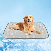 RIOGOO Dog Cooling Mat,Dog Blanket Washable,Cool Fabric & Internal Waterproof Cooling Pad Grey, X-Large 40x30 inch