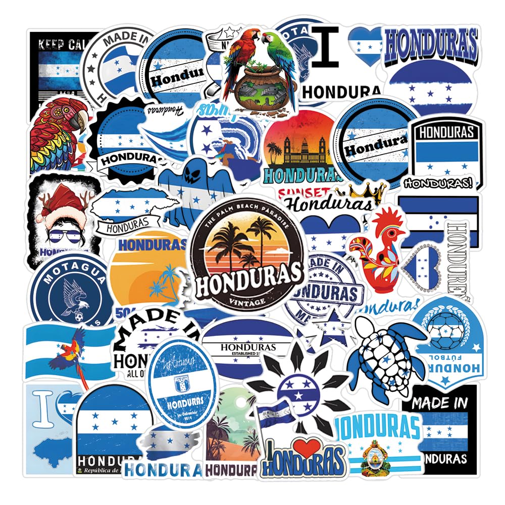 Amazon.com: 64pcs Honduras，Republic of Honduras Cartoon Cute Vinyl ...
