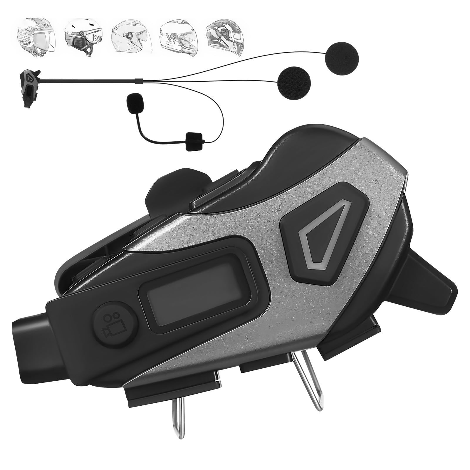 Auricolare Wireless per Casco Moto Cuffie per Casco Abs Versione 5.4 1200 Mah 32 Gb Ipx8 Uomo e Donna