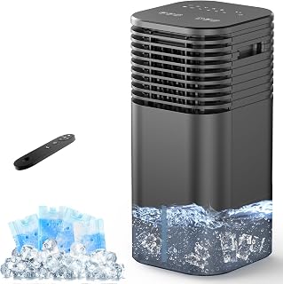Windowless Portable Air Conditioner, 15H Timer & 120°Oscillation, 3-IN-1 Portable AC Unit with Remote, 2-Gal Tank, 3 Modes & 3 Speeds, Ultra-Quiet 24" Ventless Swamp Cooler for Room Home Office