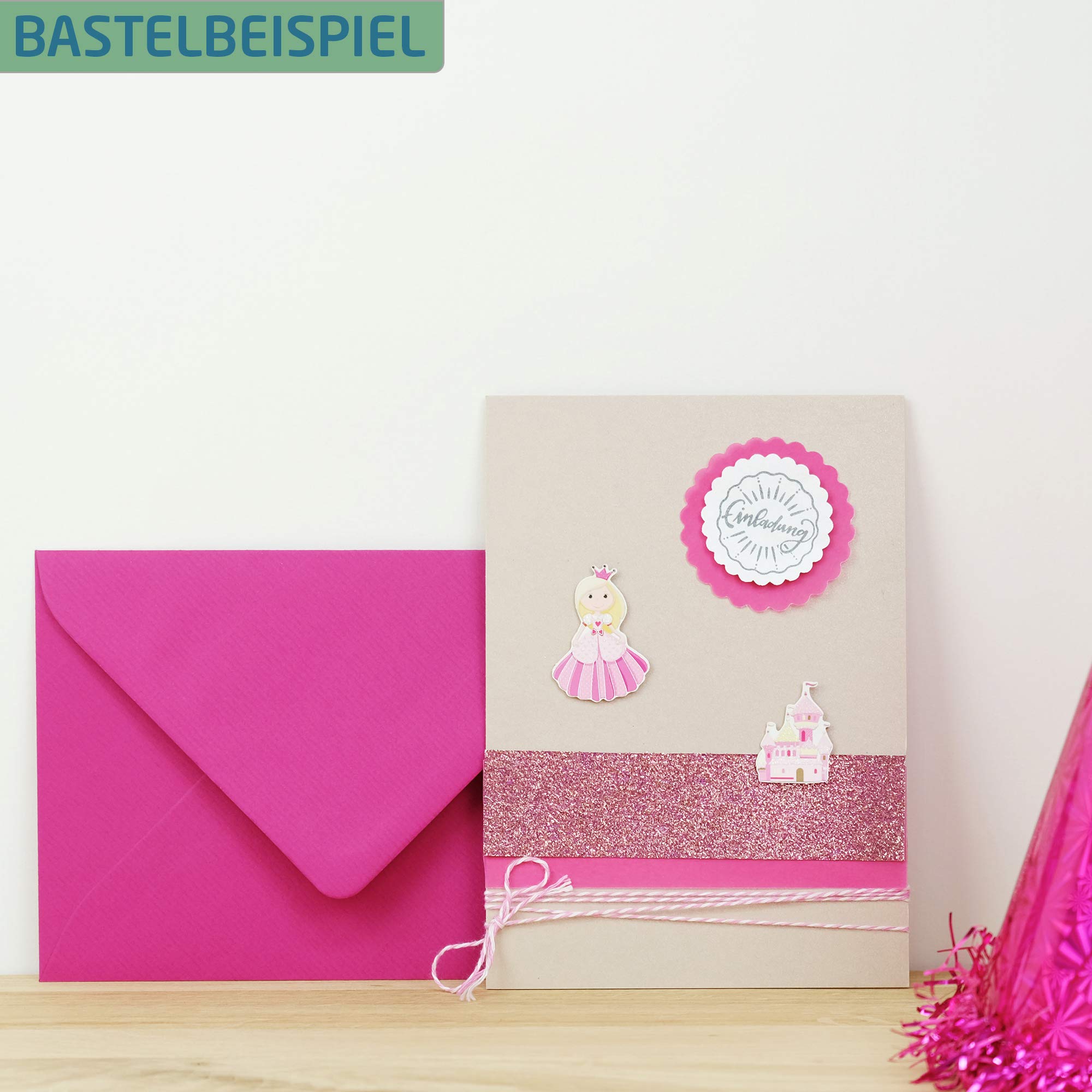 PAPERADO 25 Briefumschläge DIN B6 Maigrün Gerippt - 100 G/m² Kuvert O Fenster 178 X 125 Cm Umschlaege Mit Nassklebung Spitze Klappe