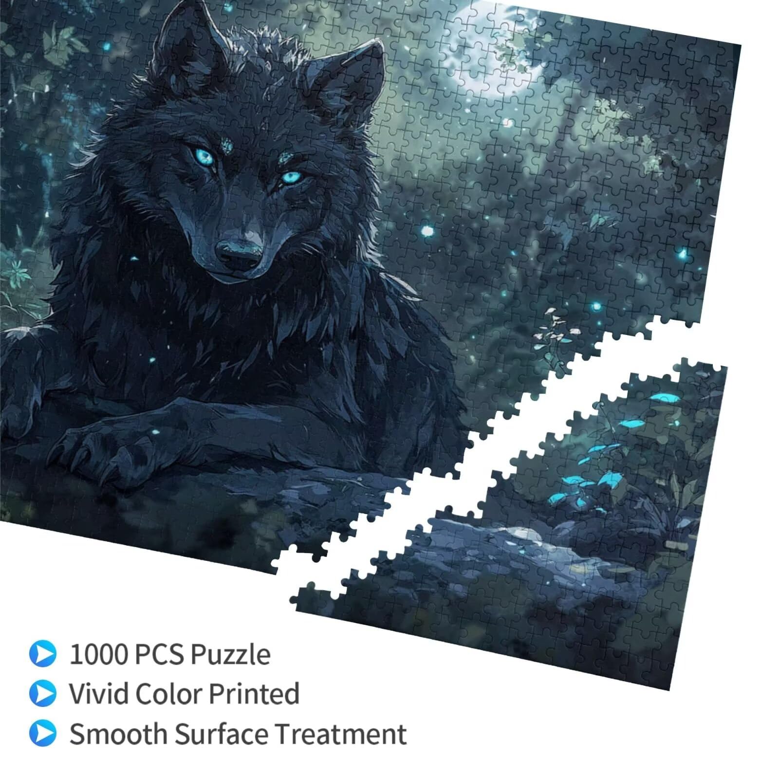 Puzzle Wolf Puzzle 1500 Teile Wald Puzzles Erwachsene mit Geschenkbox, DIY Groß Holzpuzzle für Erwachsene,Geschicklichkeitsspiel für Die Ganze Familie Geschenke für Frauen,Puzzlegröße 87 x 57 cm -784y
