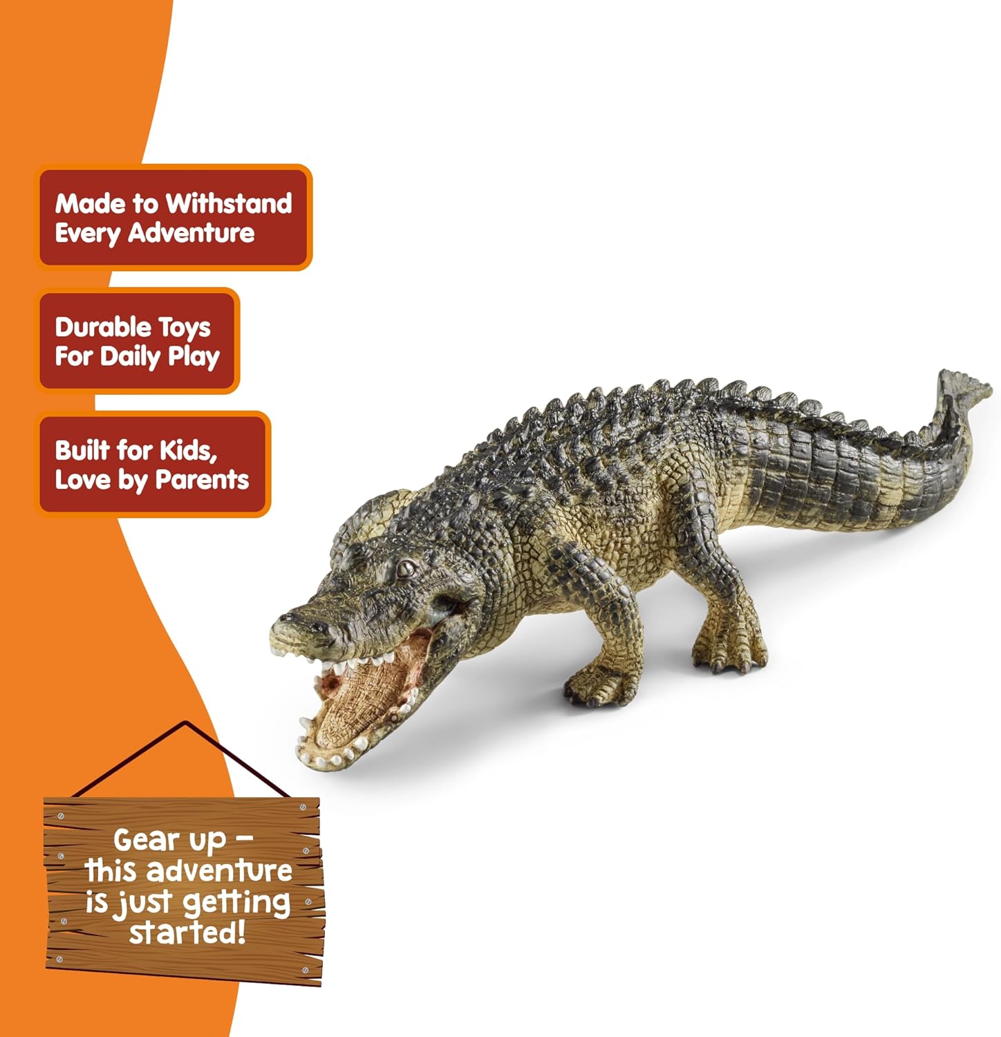 Schleich Wild Life Realistic Alligator Figurine with Movable Jaw - Detailed Alligator Toy Figure, Durable for Education and Fun Play, Perfect for Boys and Girls, Gift for Kids Ages 3+ - Image 3