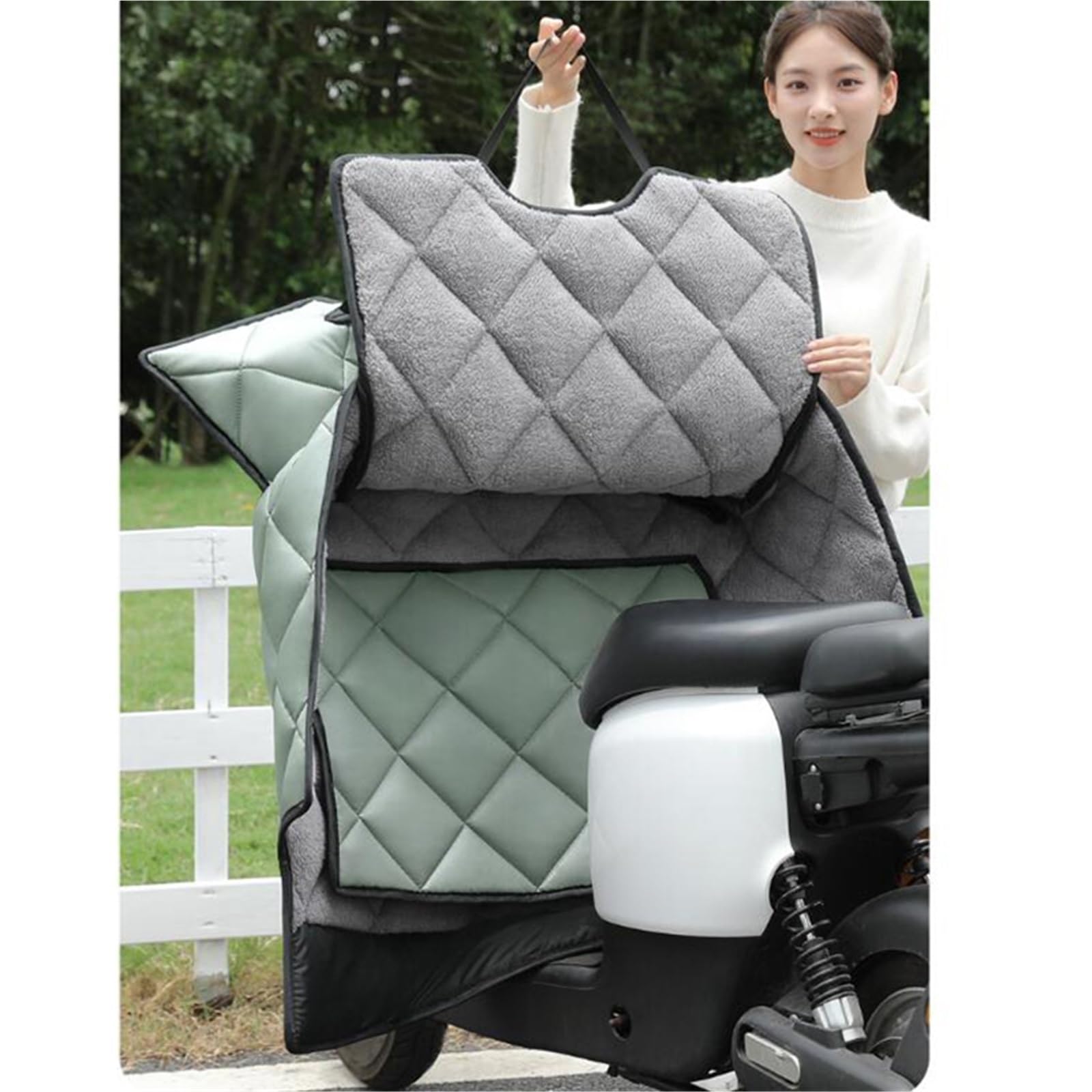 Générique Tablier Scooter, Couvre Jambe Scooter 1pc Moto Scooter Jambe Couverture Genou Épaisse Coupe-Vent Genouillères for Hiver Couette Plus Chaude(4)