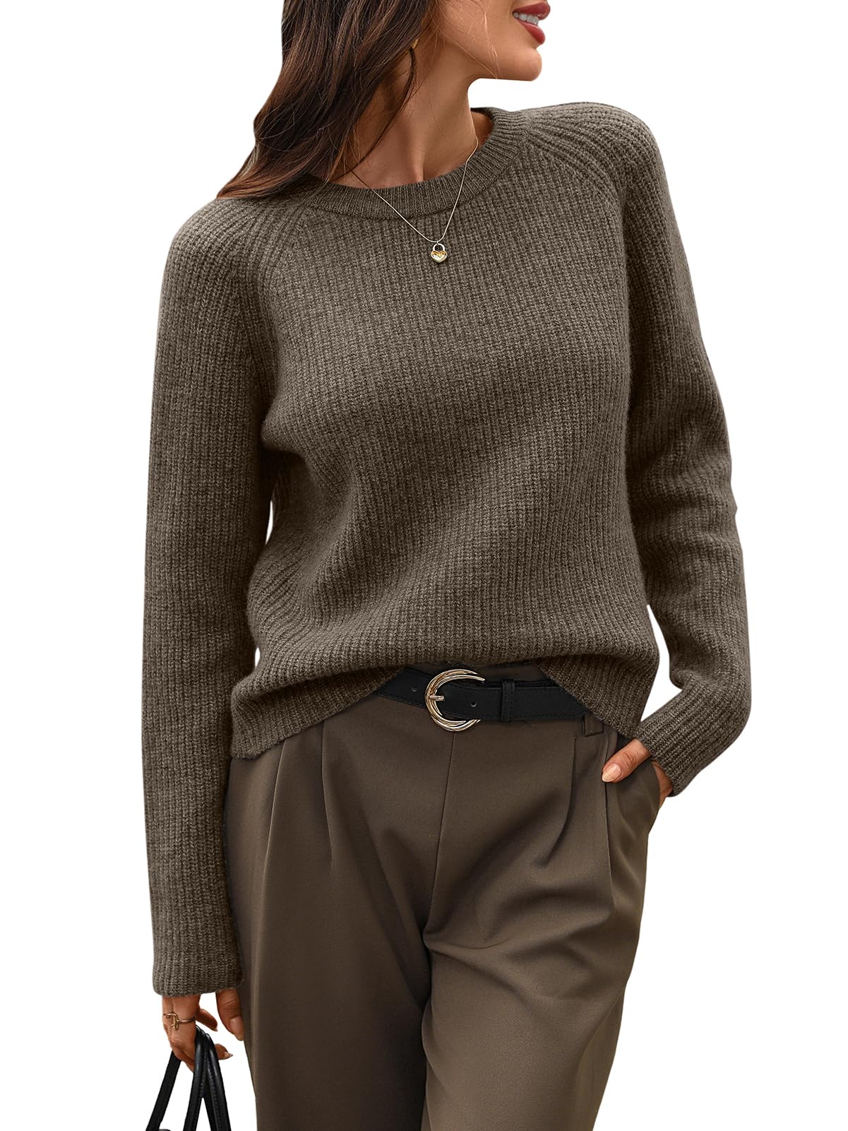 Womens 100 Wool Cropped Sweater Crewneck Cable Kint Ribbed Long Sleeve Pullover Winter Comfort Basic Top