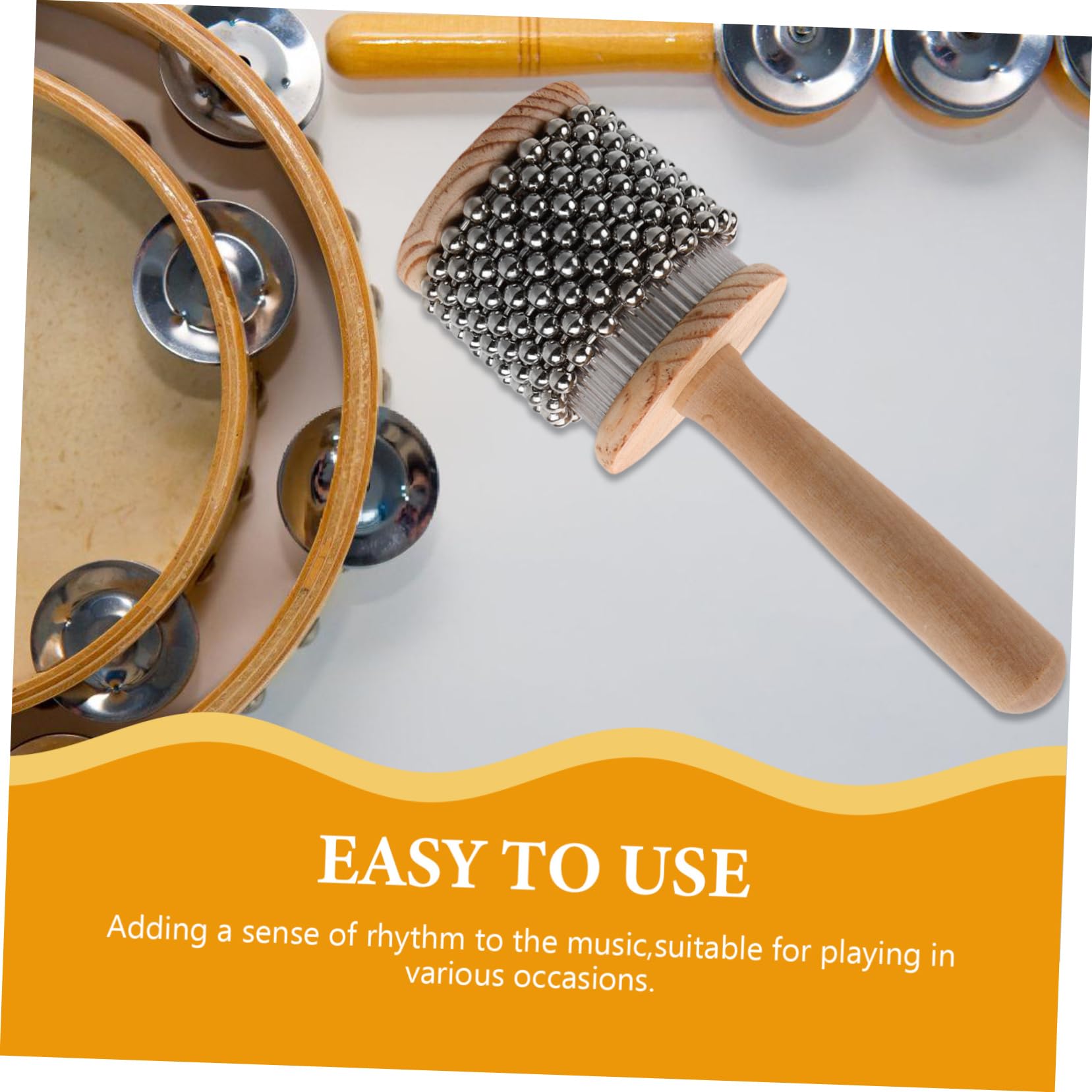 YARNOW 5 Pezzi percussione musicale per giocattoli sensoriali per giocattoli musicali per piccoli strumenti per mini strumento musicale Acciaio inossidabile Beige