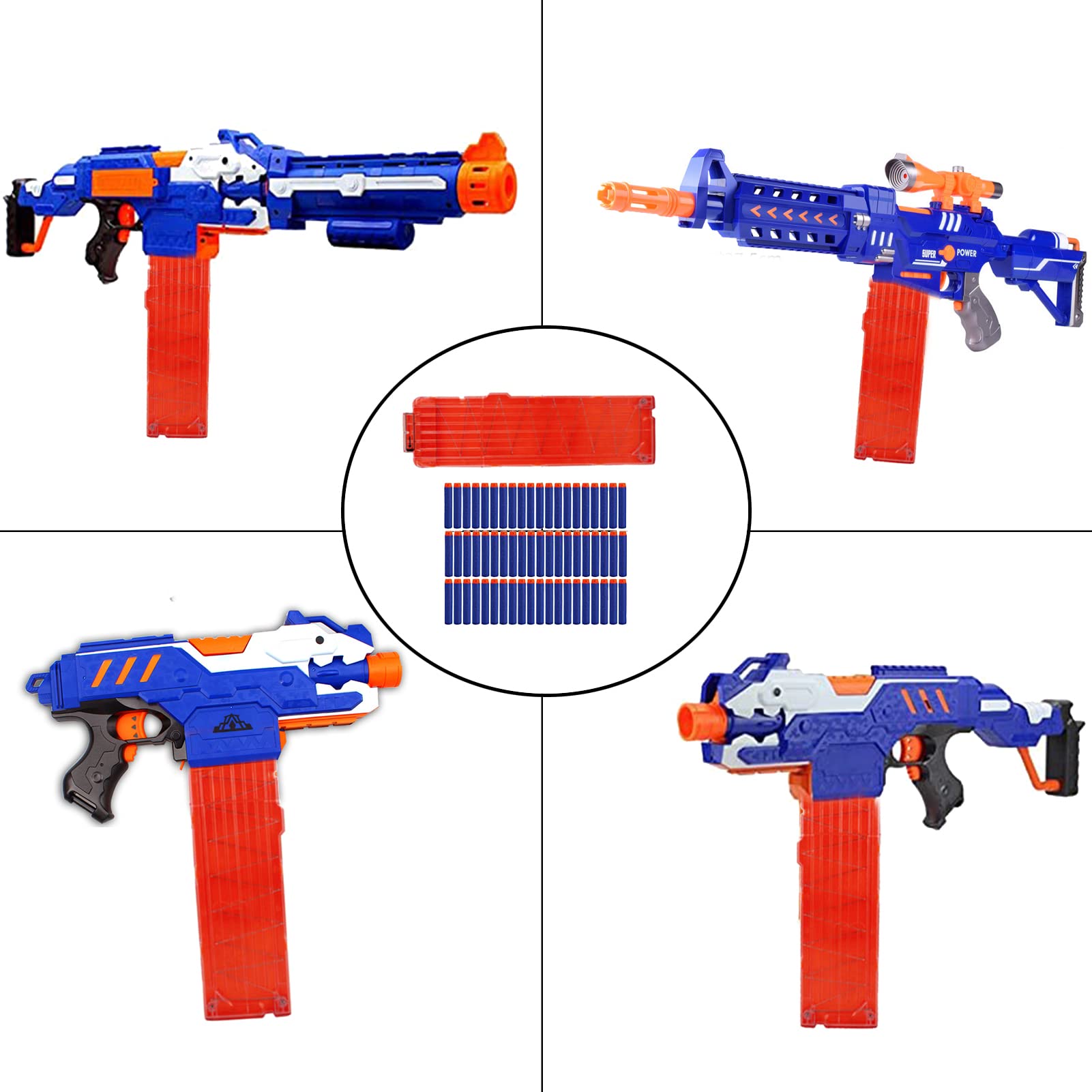 1 pezzo Soft Bullet Pistola Accessori Compatibile 18 Clip Magazine Ricarica Rapida Clip con 60 Pezzi 7.2cm Eva Elite Testa Cava Giocattolo Pistola Morbida Sfera Accessori Schiuma Sfera Morbida
