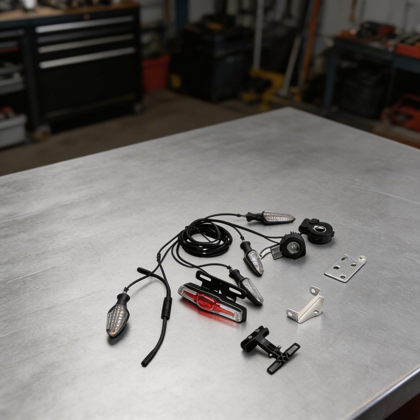 Kit de luces eléctricas para bicicleta eléctrica de 36 V-72 V, luz trasera, intermitentes, sistema de iluminación para bicicleta eléctrica con interruptor de control para bicicleta eléctrica, scooter