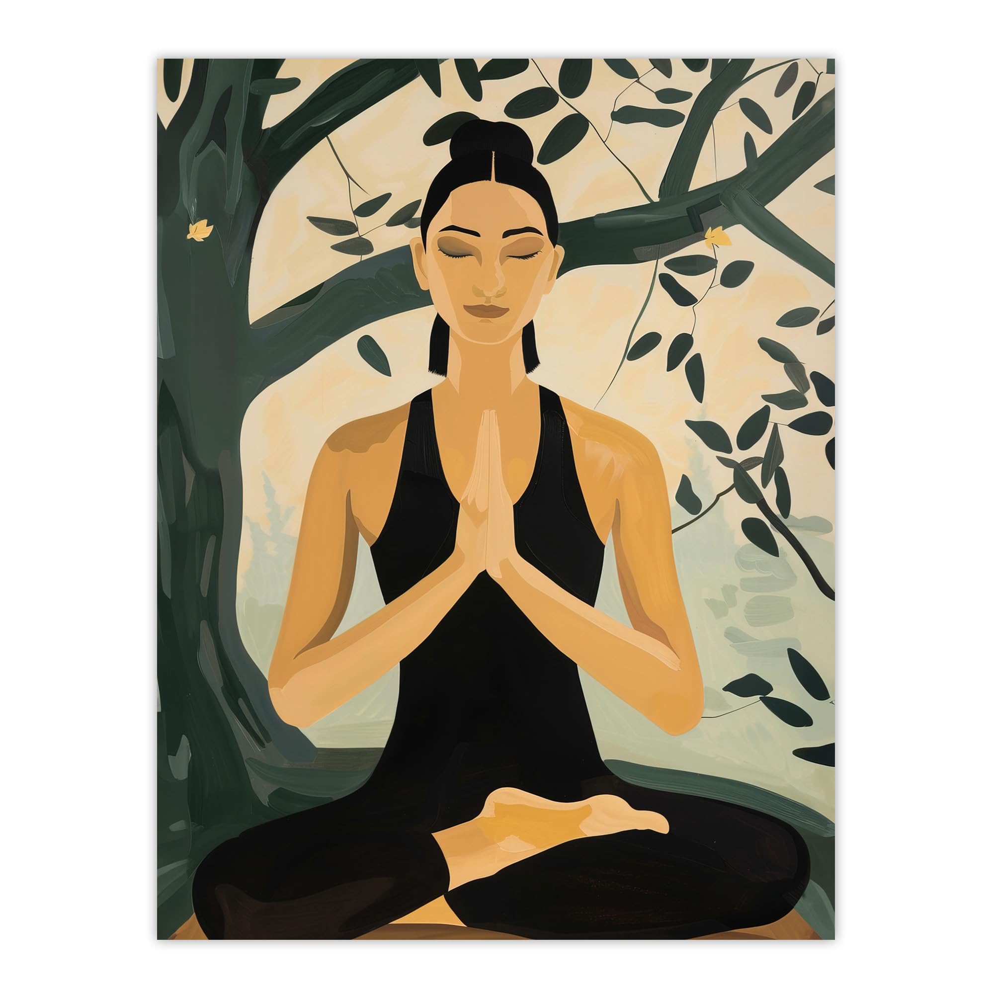 Artery8 Woman in Yoga Pose Zen Meditation Painting Living Room Extra Large XL Wall Art Poster Print