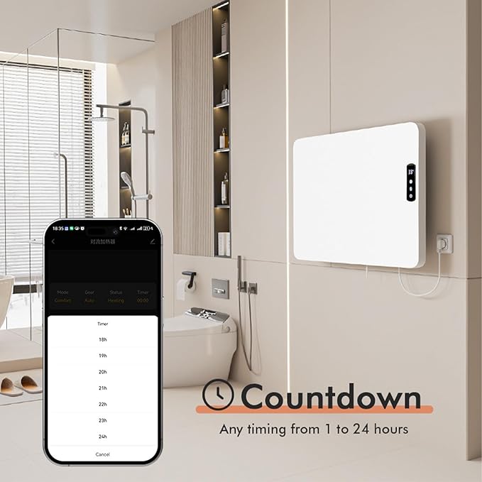 Calefactor Eléctrico de Panel con Convección y Pantalla de Temperatura (800W) miniatura 4