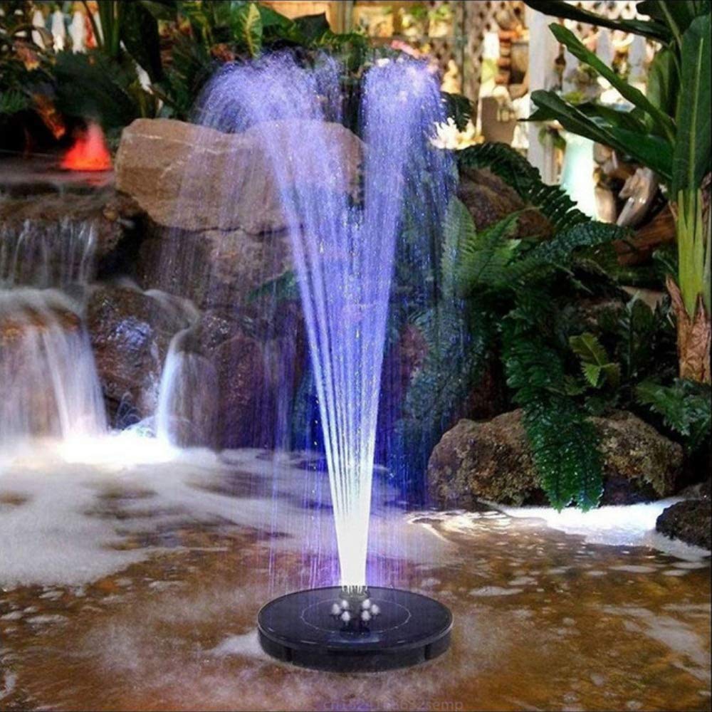 Vimmor 2.4 W LED Solar Fountain 6 LED light Solar Water Fountain Garden Pool Outdoor Solar Panel Round Floating Fountain 5 nozzles 6 2ps type 2