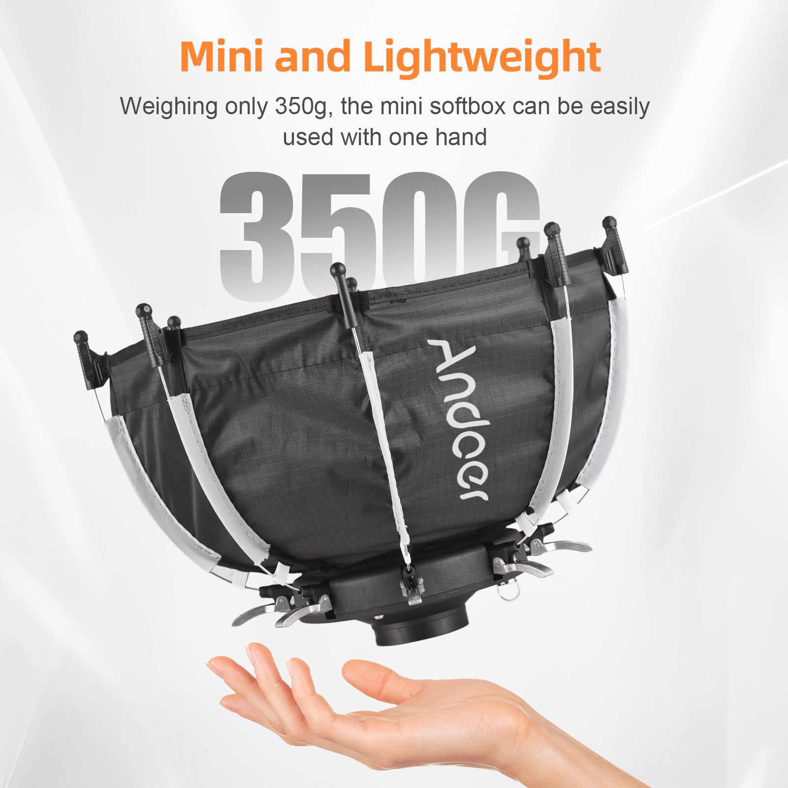 Mini Softbox Ottagonale da 30 Cm con Riflessione della Luce Migliorata per Piccoli Spazi, Streaming Live e Fotografia Still Life, Leggero e Portatile, Nylon + Lega di Alluminio