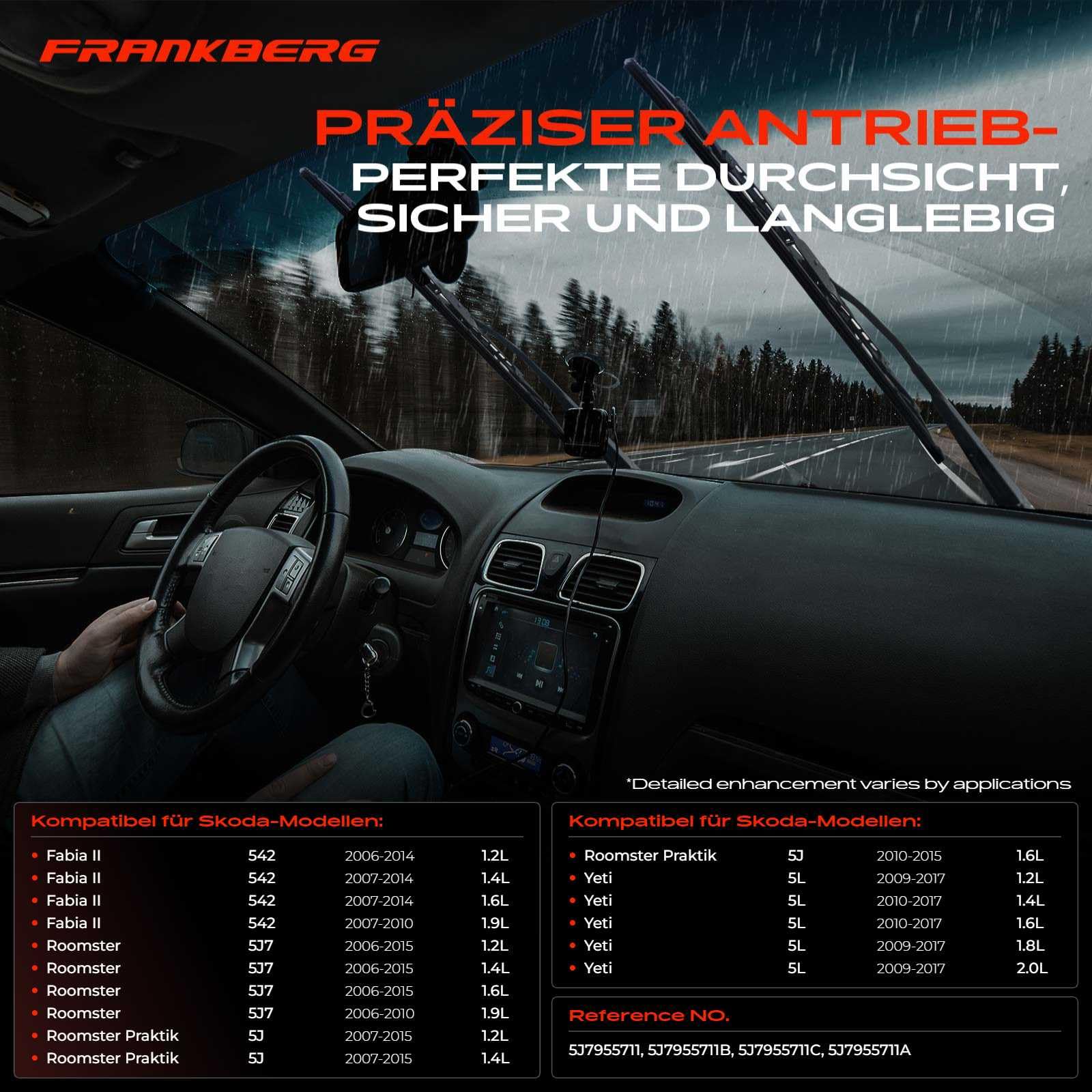 Frankberg Wischermotor Scheibenwischermotor 4-polig Hinten Kompatibel mit Fabia II 542 R.o.o.m.s.t.e.r 5J7 R.o.o.m.s.t.e.r Praktik 5J Yeti 5L Replace# 5J7955711