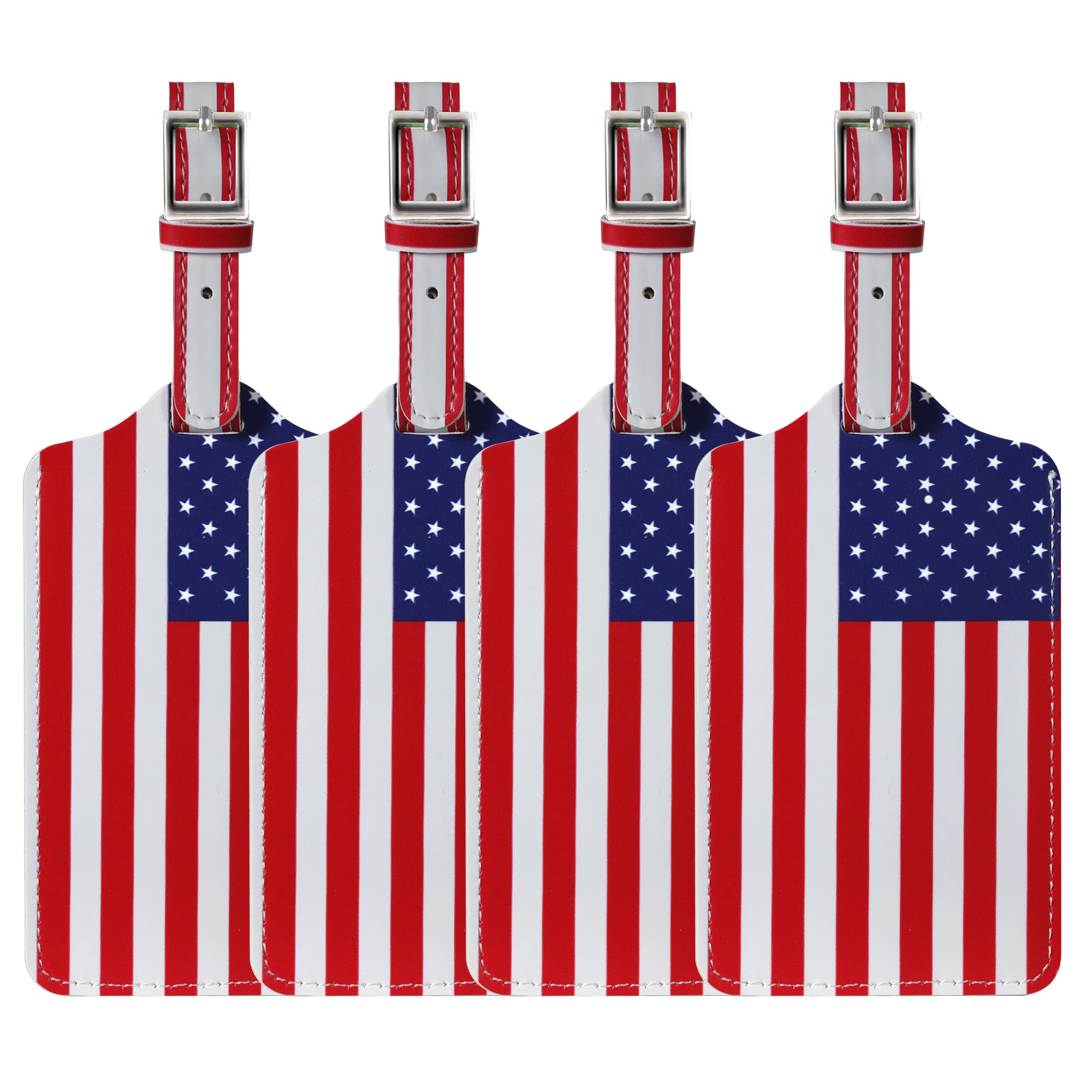 4 Pack Luggage Tag for Suitcases TSA Approved, Leather Suitcase Tags Identifiers, Cute Bag Name Travel Tags ID Labels for Women Men Cruise Airport