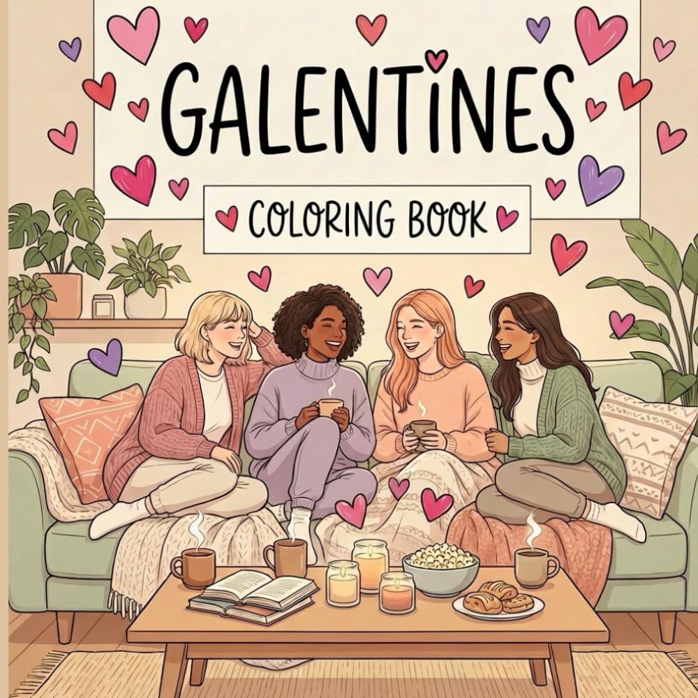 Galentines Coloring Book: Cute & Relaxing Coloring Pages for Best Friends, Girls’ Night & Self-Care