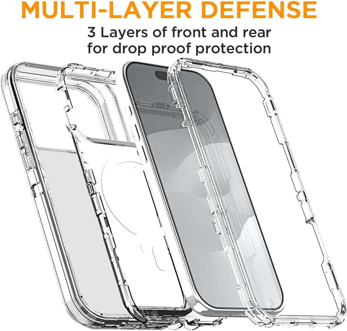 AICase for iPhone 17 Pro Case Clear with Magsafe,3 in 1 Magnetic Heavy Duty Drop Protection Full Body Rugged Shockproof/Dust Proof 3-Layer Military Protective Tough Durable for iPhone 17 Pro 6.3"_1 - Image 2