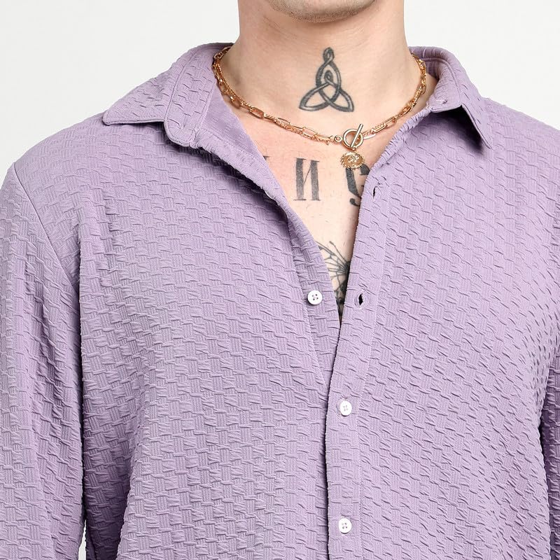 Image of CAHOOT Men'sTartan Plaid Shirt for Casual Wear | Spread Collar | Long Sleeve | Button Closure | Shirt Crafted with Comfort Fit for Everyday Wear