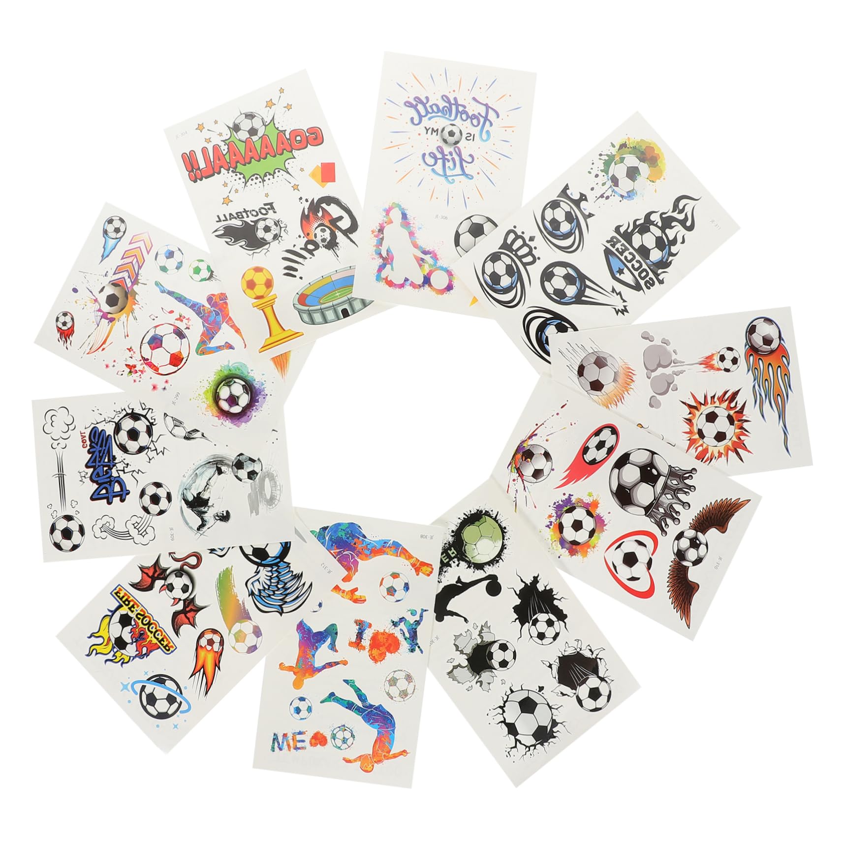 Healvian 5piezas Tatuajes Temporales De Fútbol De Pegatinas De Carácter Divertido Para Fiestas Decoraciones De Cumpleaños y Eventos Deportivos Atractivos y Fáciles De Aplicar