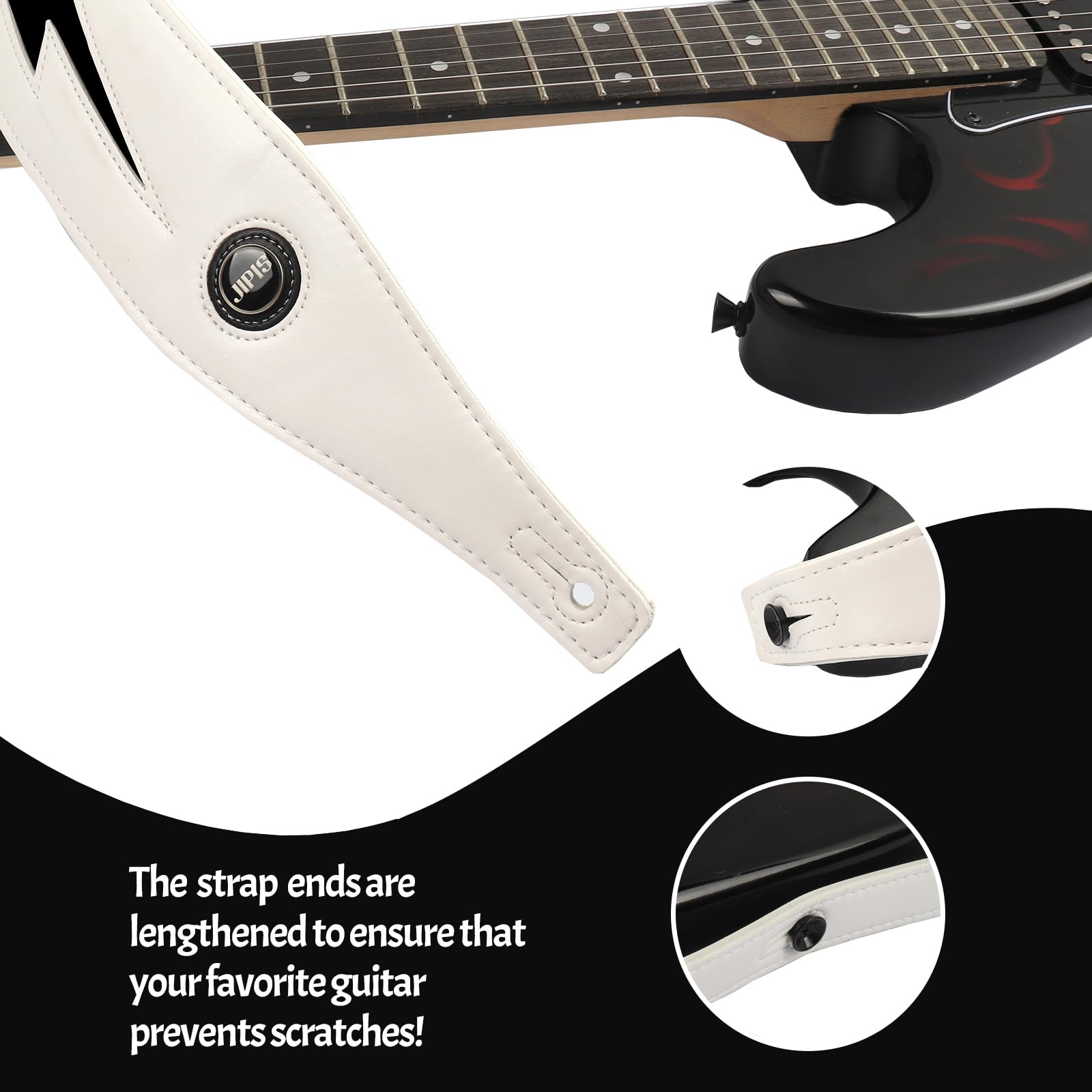 Handgefertigter Retro-Gitarrengurt aus superweichem Rindsleder, Gürtel für E-Akustikgitarre, Bass, Gitarre, Gig