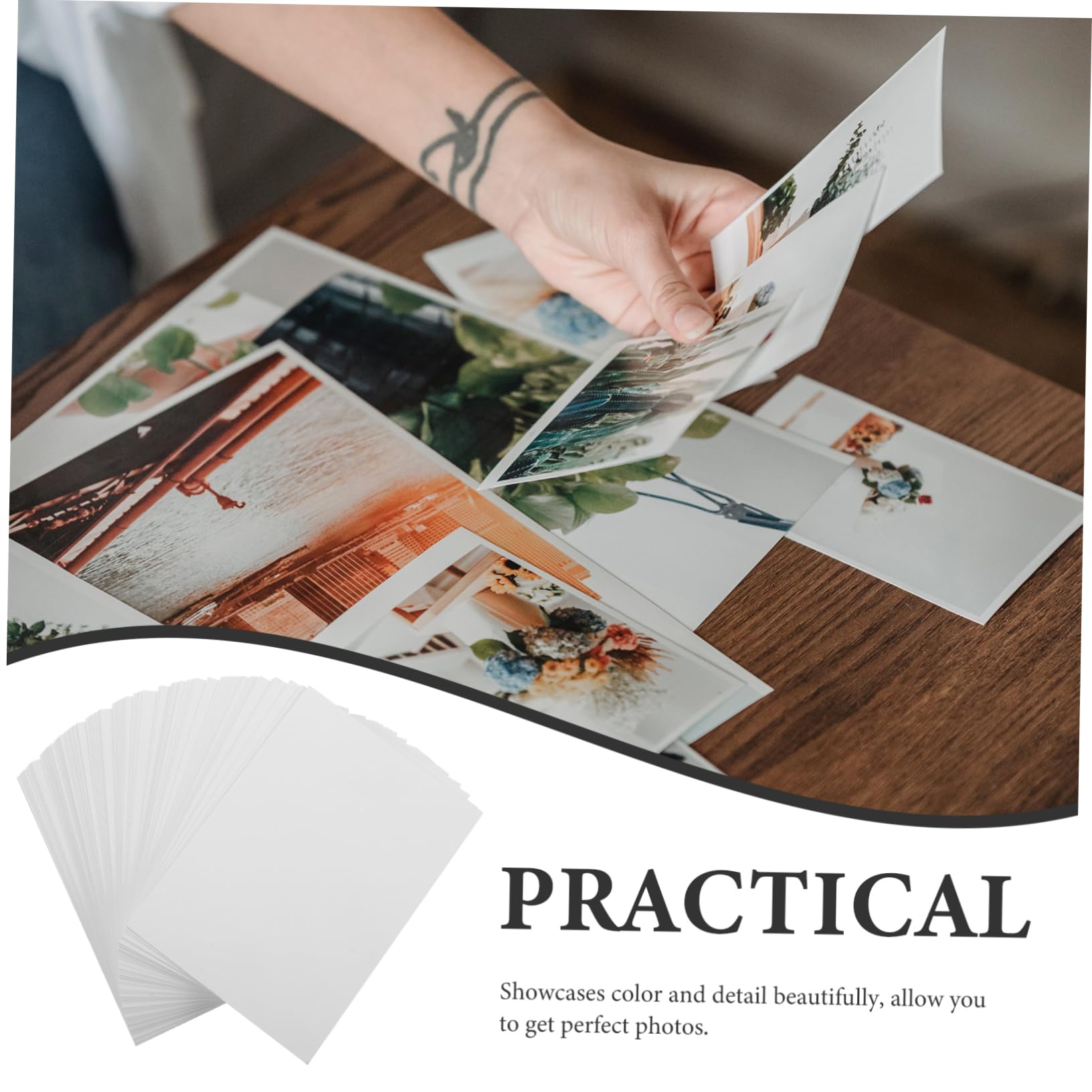 HOMSFOU 5 Set Carta Fotografica Lucida Carta Fotografica Professionale Per Stampanti Superficie Liscia E Tagliabile Su Misura Per Ogni Esigenza 100 Fogli*5