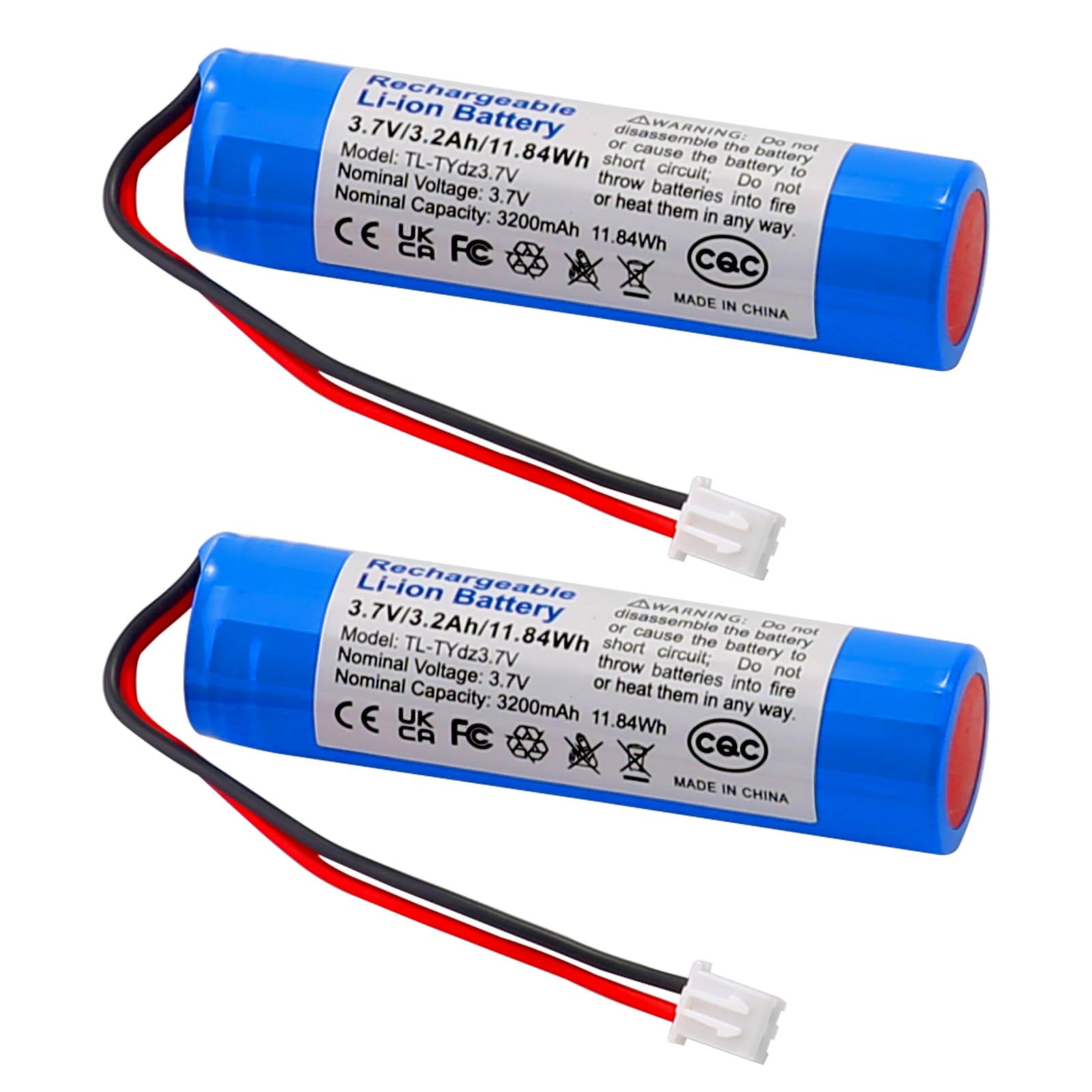 Batterie ricaricabili da 3,7 V 3200 mAh Batteria ricaricabile agli ioni di litio PH2.0 Connettore XH2.54 (2pcs（3200mAh XH2.54）)