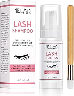 Eyelash Extension Cleanser Eyelid Foaming Cleanser Lash Foam Shampoo for Extensions, Oil, Paraben & Sulfate Free,100% Safe for Natural Lashes, Non-Irritating, Perfect for Professional Salon 1.69 fl.oz