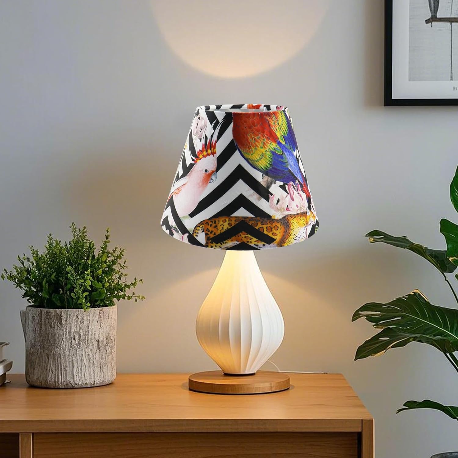T Tulead Lamp Shade Fabric Drum Lampshade Colorful Table Lampshade Floor Lamp Shade 5.1" Top, 9" Bottom, 6.7" Height